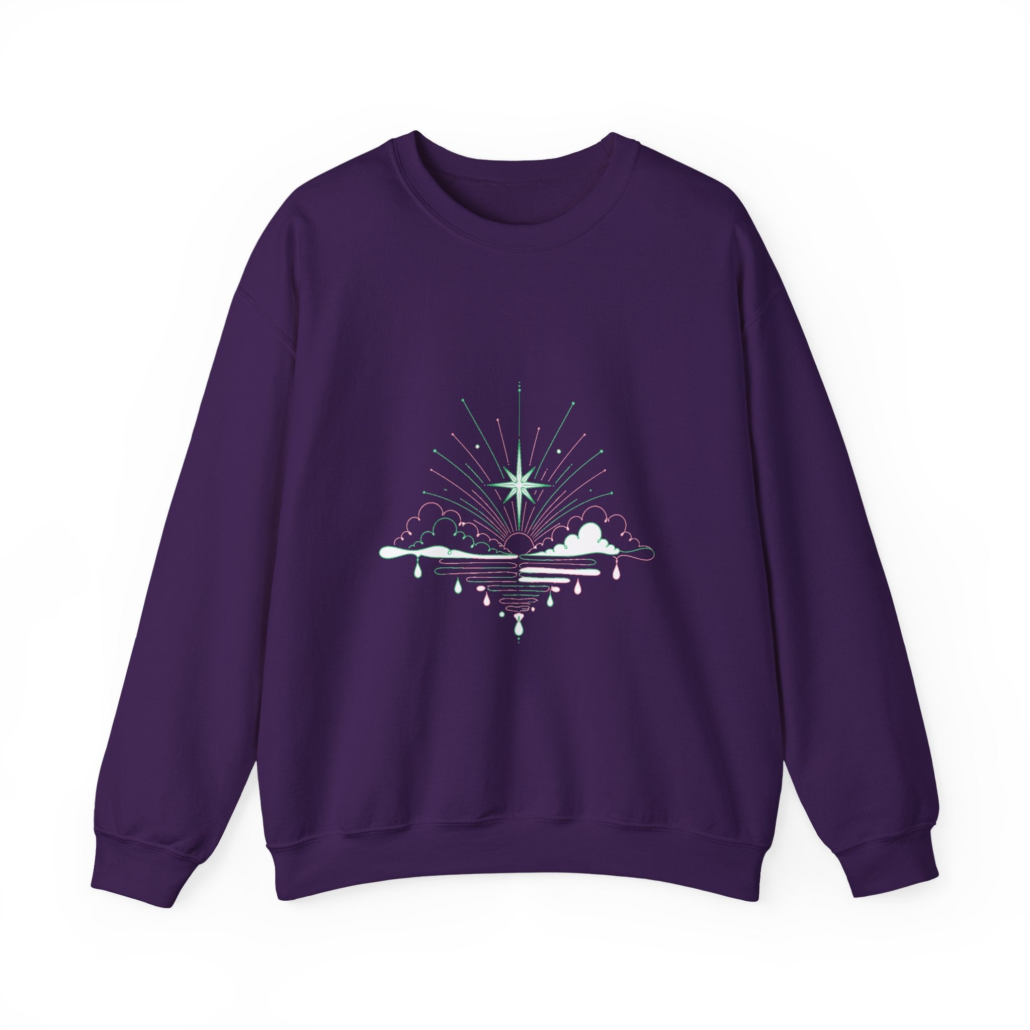 Matching Couple Sweatshirt - Evening & Morning Star Matching Couple Comfort Colors Crew Minimalist Art His Hers Christmas Gift - Design B