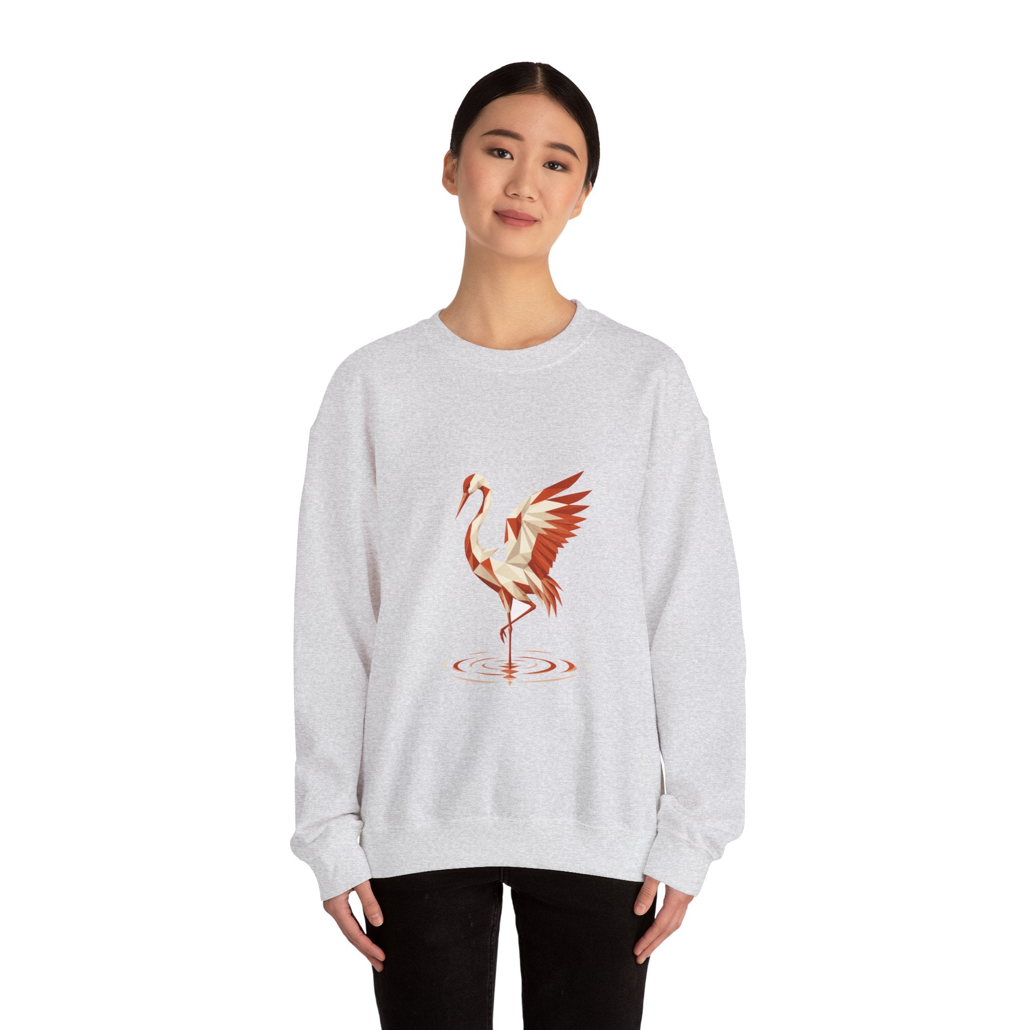 Matching Couple Sweatshirt - Tiger & Crane Matching Couple Premium Fleece Sweatshirt Geometric Art His Hers Love Gift - Design B