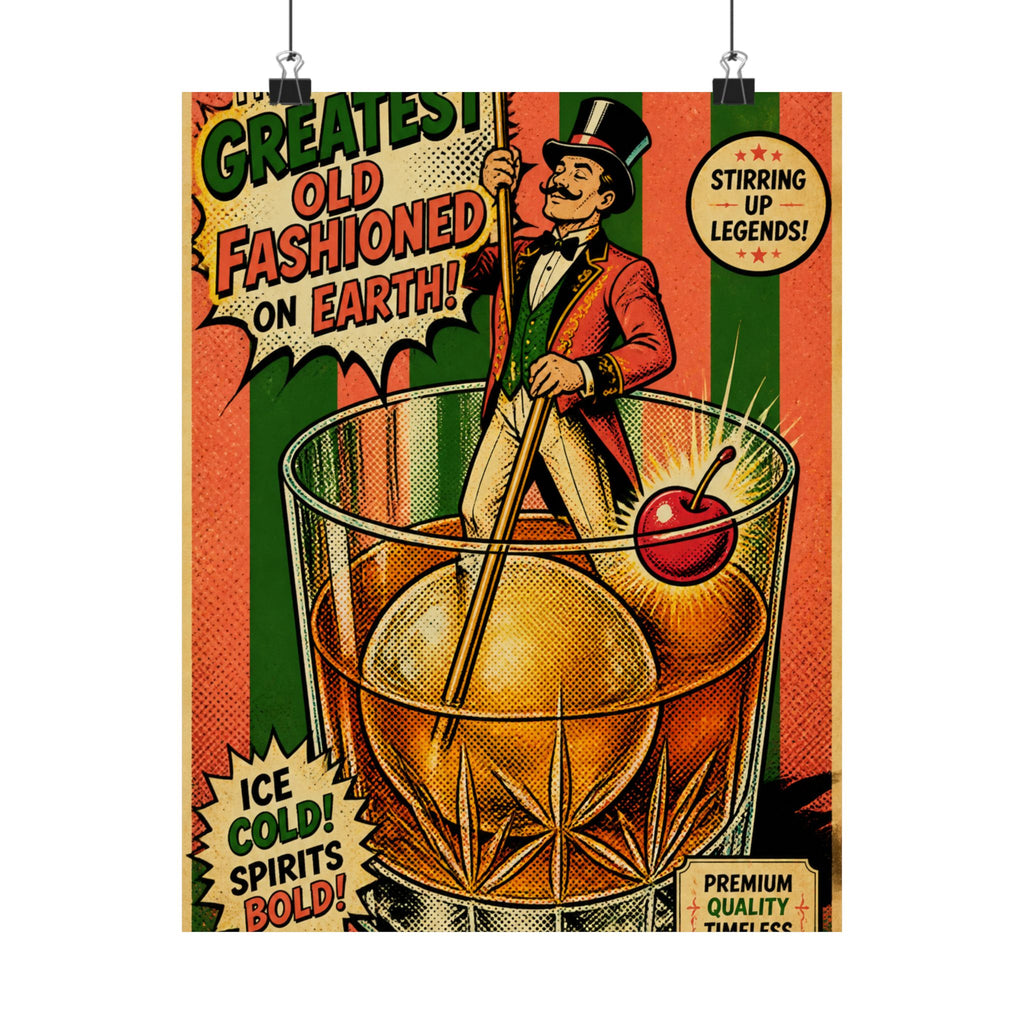 Old Fashioned Ringmaster Wall Art Poster 24×36 Pop Art Restaurant Decor Maximalist Print