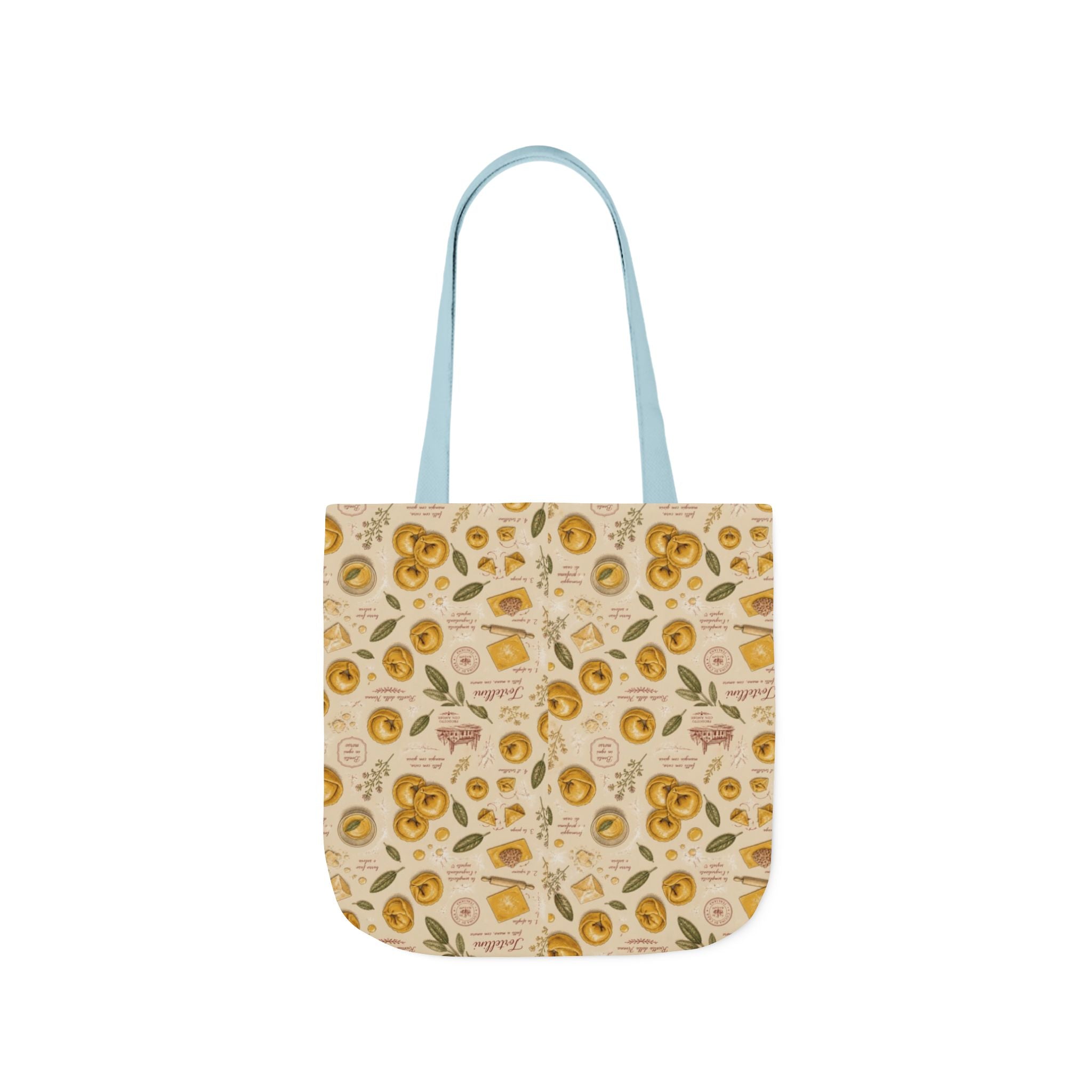 Tortellini with Sage Canvas Tote Bag Mediterranean Kitchen Botanical Design Italian Cottagecore Gift