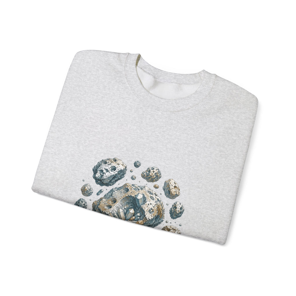 Matching Couple Sweatshirt - Comet & Asteroid Matching Couple Premium Fleece Sweatshirt Hand-Drawn Art His Hers Anniversary Gift - Design B