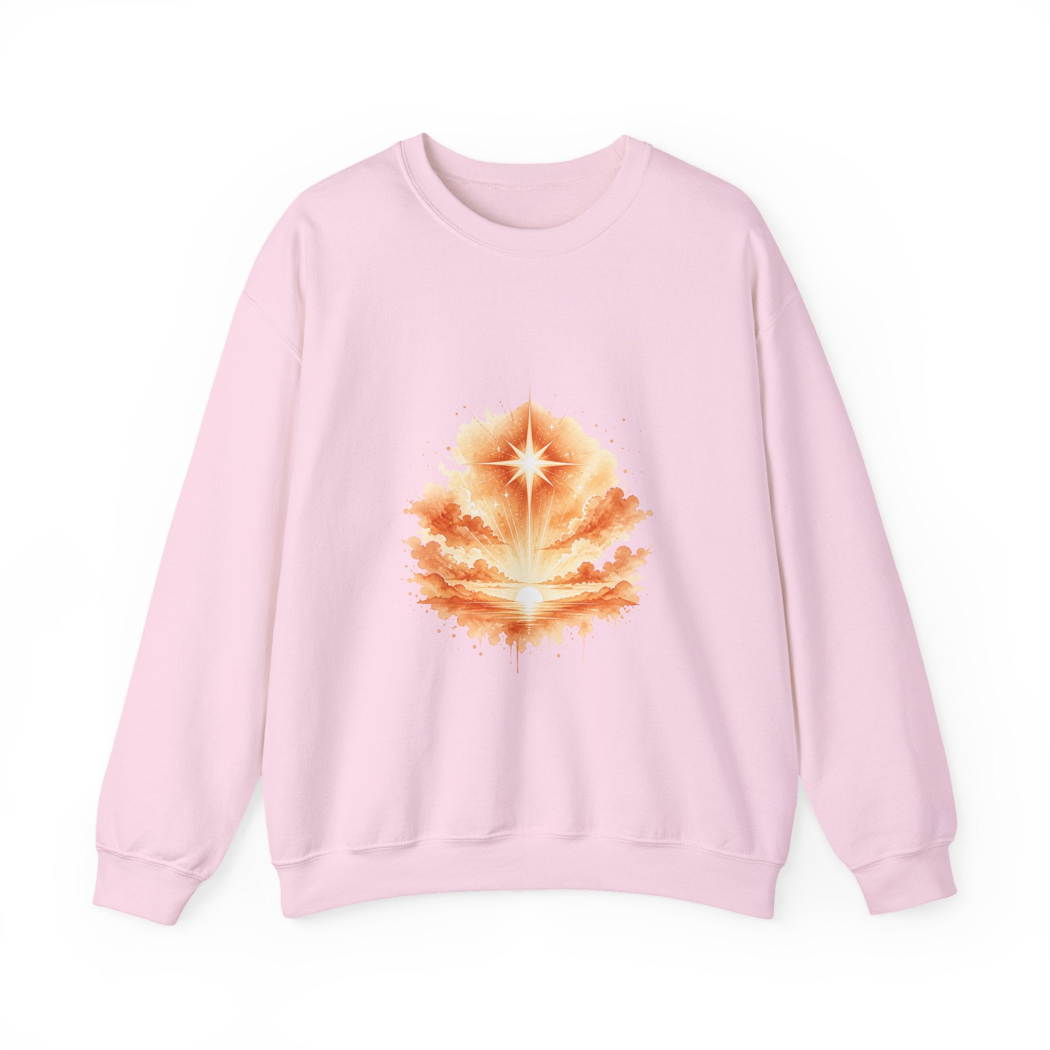 Matching Couple Sweatshirt - Evening & Morning Star Matching Couple Premium Fleece Sweatshirt Watercolor Art His Hers Birthday Gift - Design B