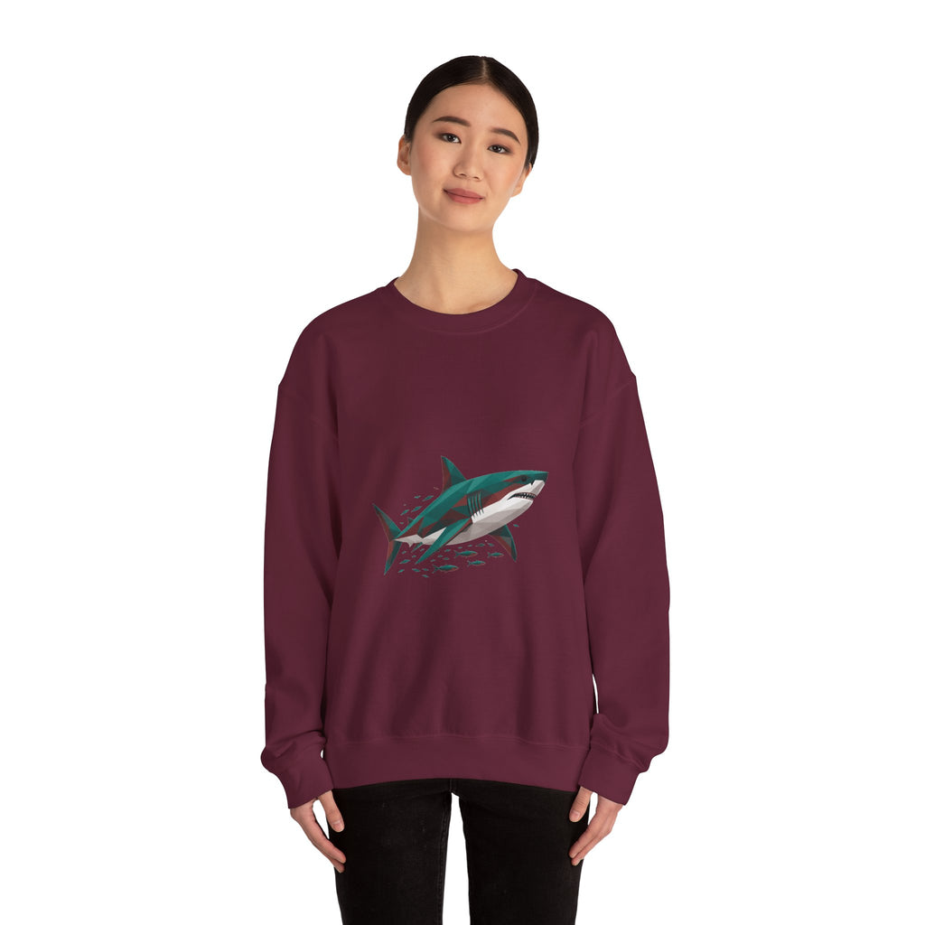 Matching Couple Sweatshirt - Shark & Dolphin Matching Couple Comfort Colors Crew Geometric Art His Hers Love Gift - Design A