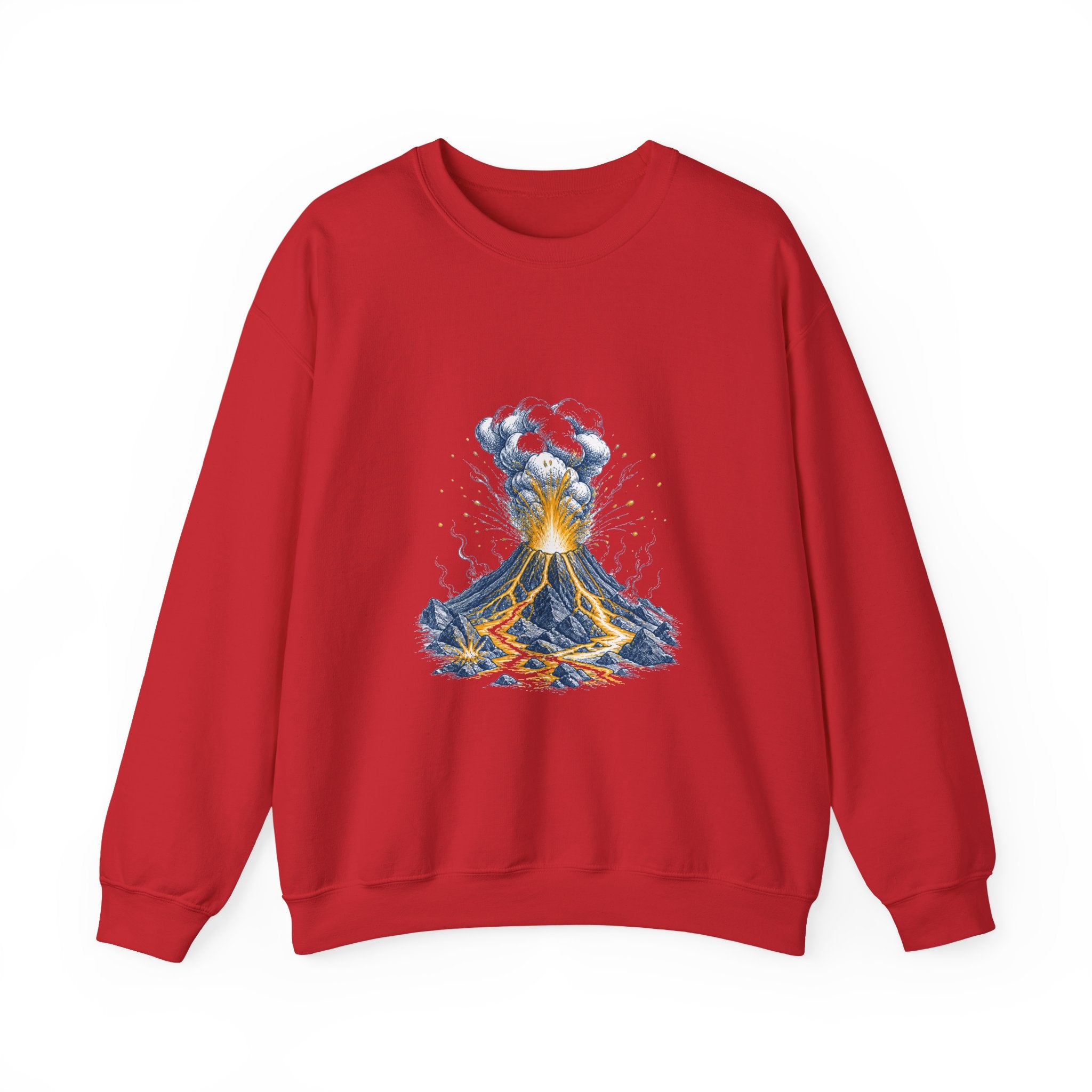 Matching Couple Sweatshirt - Volcano & Glacier Matching Couple Crewneck Sweatshirt Hand-Drawn Art His Hers Best Friend Gift - Design A