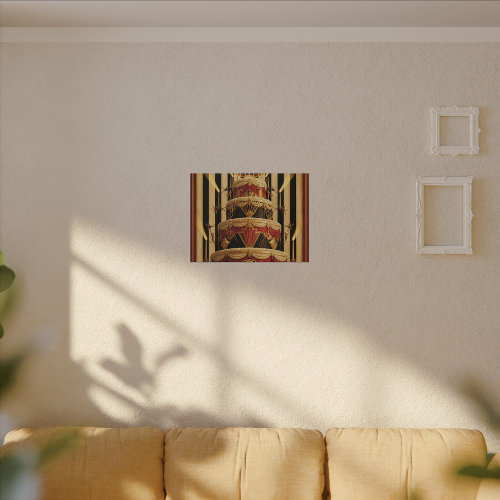 Birthday Cake Trapeze Wall Art Canvas 16×20 Art Deco Entryway Decor Maximalist Print