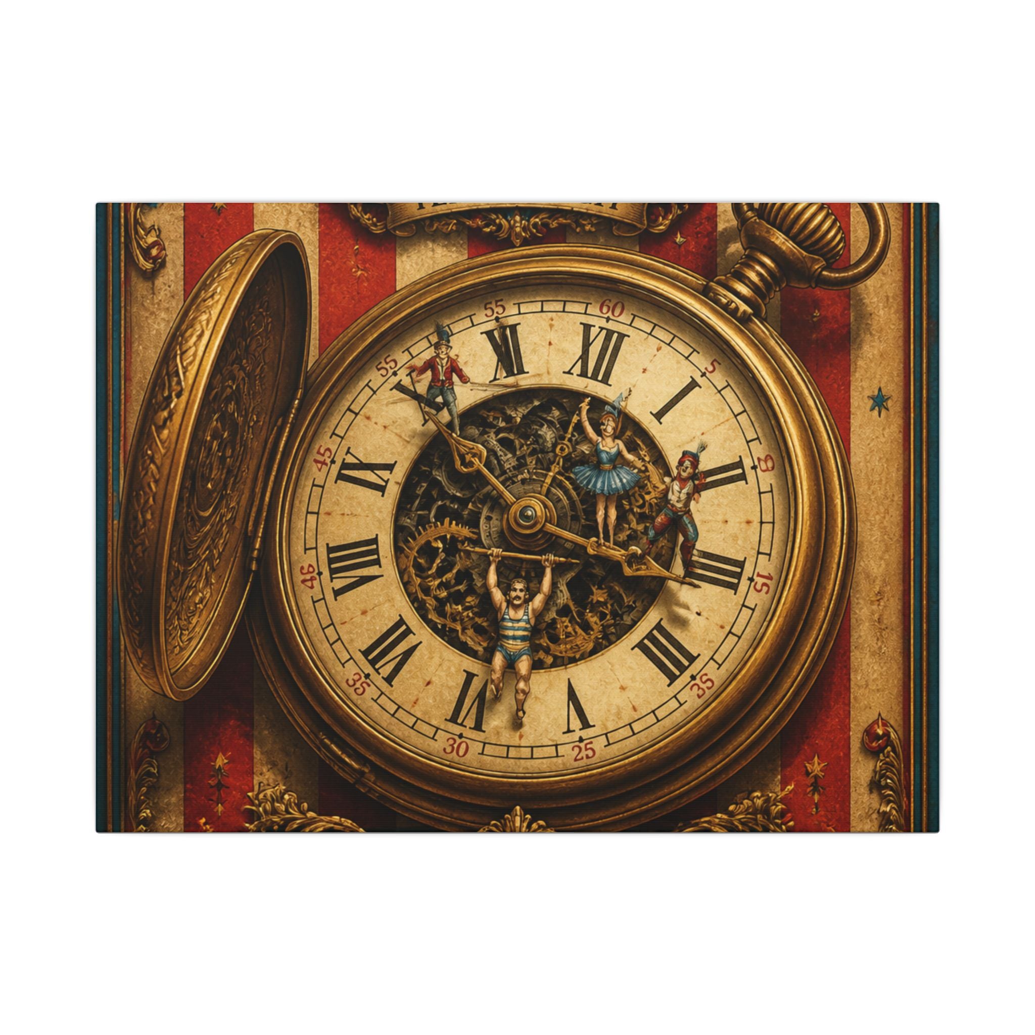 Pocket Watch Performers Wall Art Canvas 16×20 Baroque Home Office Decor Maximalist Print