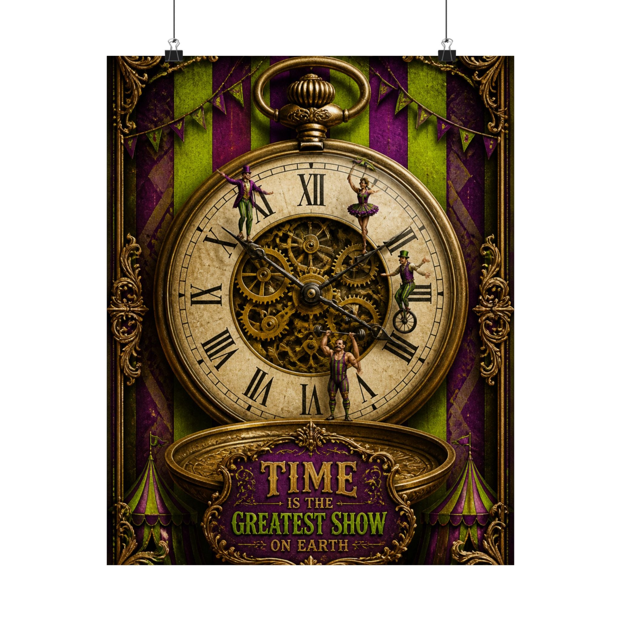 Pocket Watch Performers Wall Art Poster 24×36 Baroque Studio Decor Maximalist Print
