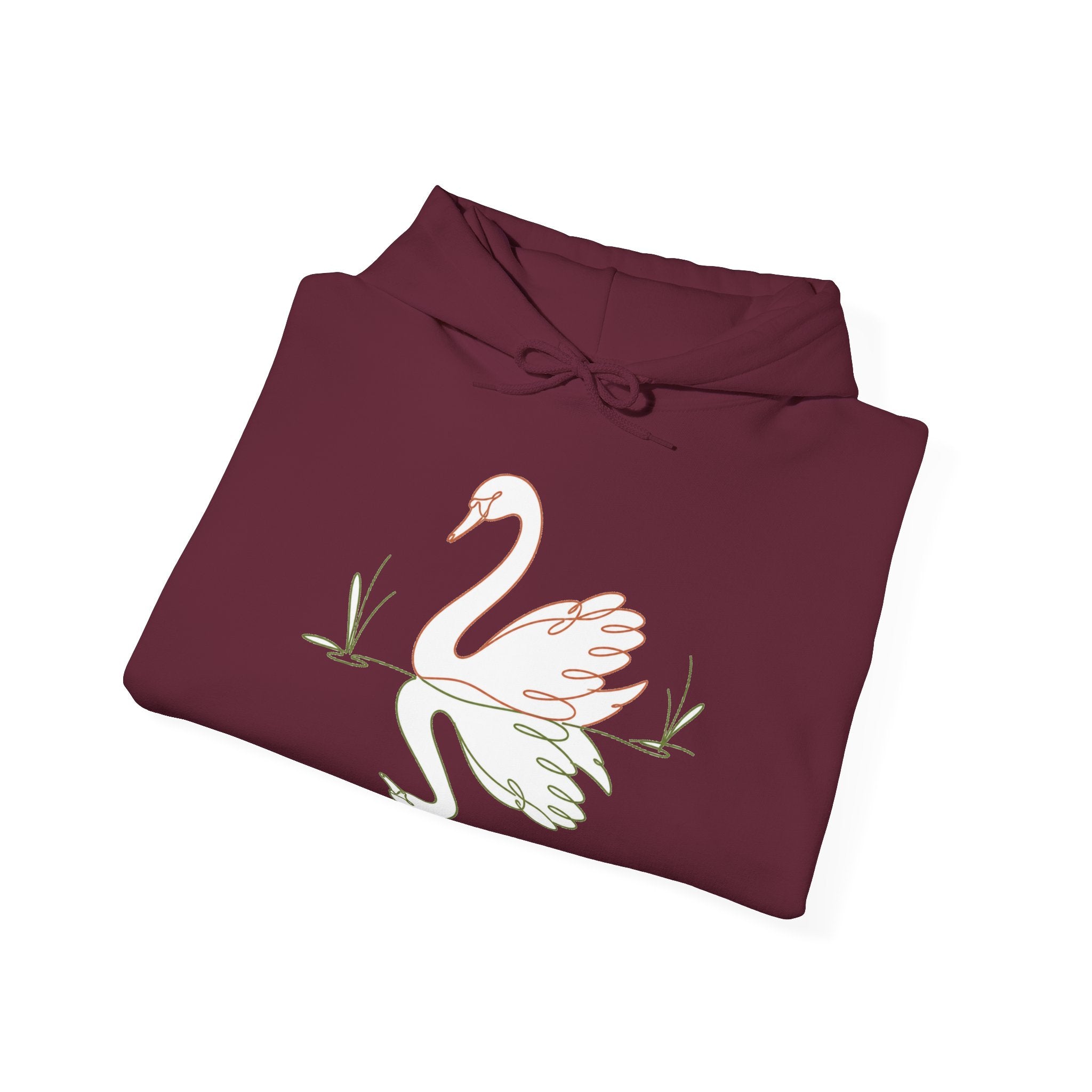 Matching Couple Sweatshirt - Raven & Swan Matching Couple Hooded Sweatshirt Minimalist Art His Hers Valentine Gift - Design B