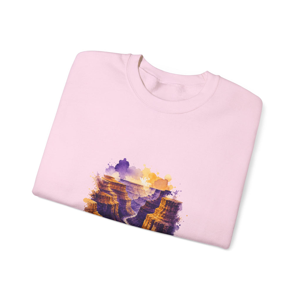Matching Couple Sweatshirt - Lavender Fields & Canyon Matching Couple Premium Fleece Sweatshirt Watercolor Art His Hers Birthday Gift - Design B