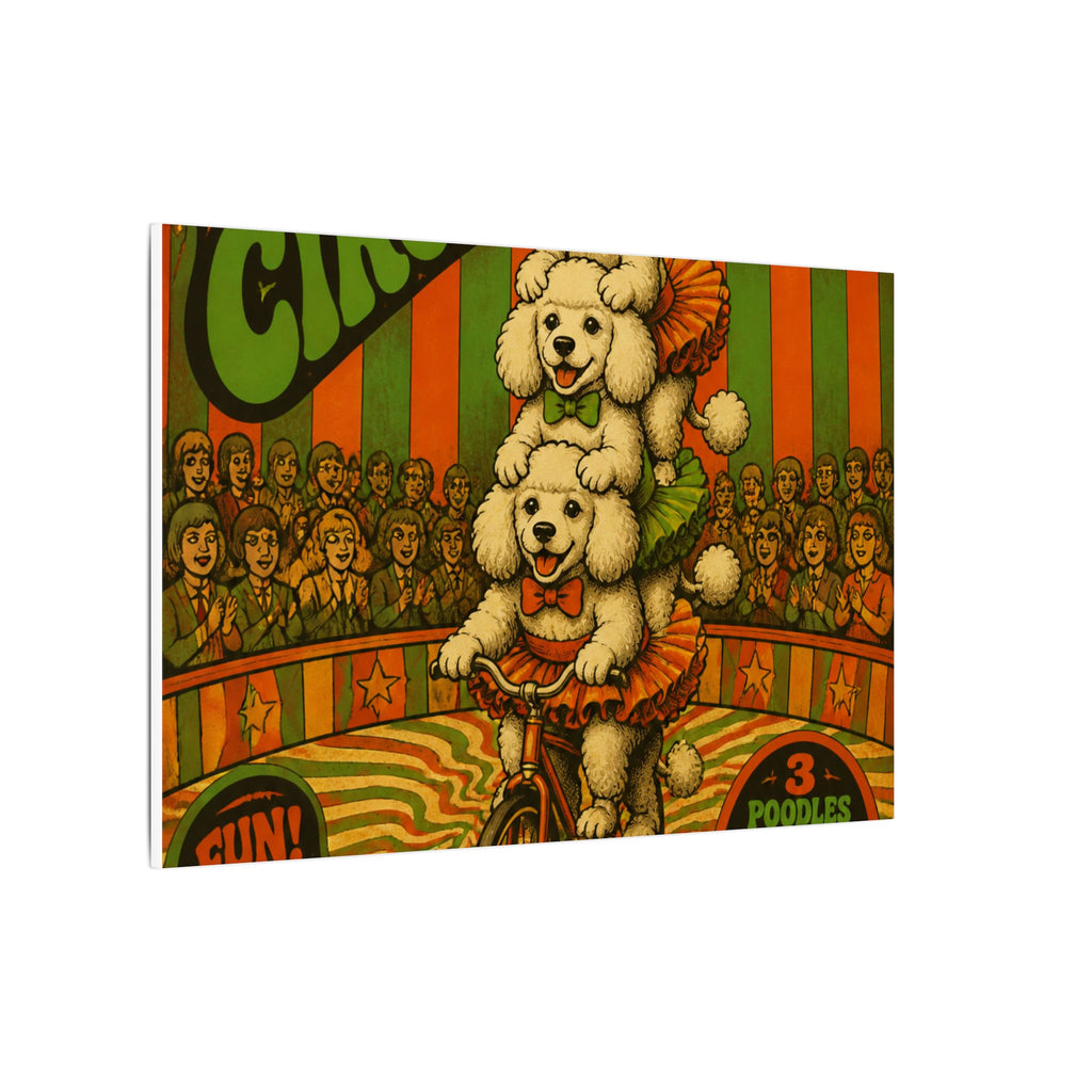 Poodle Stack Bicycle Wall Art Canvas 24×36 Psychedelic Dining Room Decor Maximalist Print