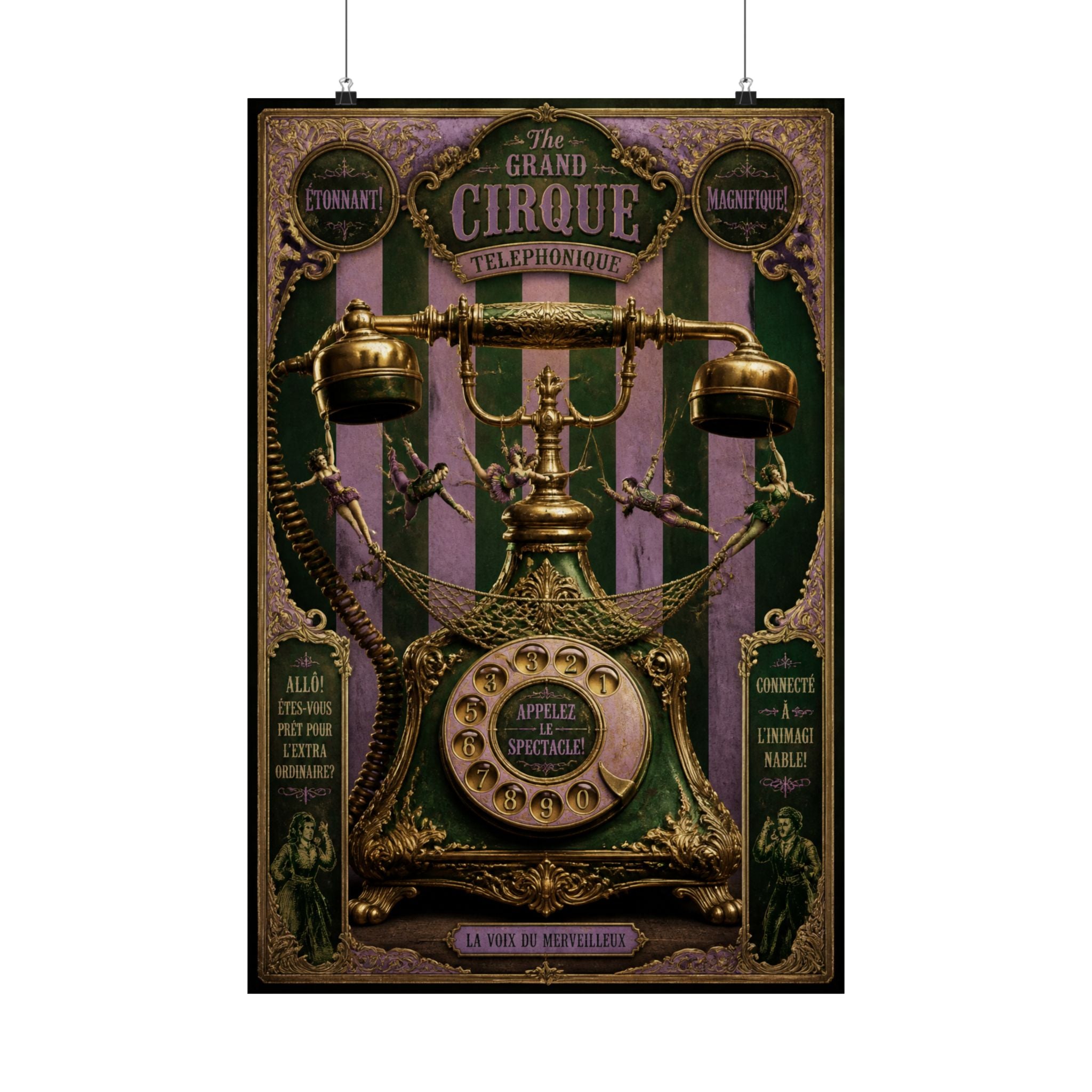 Vintage Telephone Booth Wall Art Poster 24×36 Baroque Studio Decor Maximalist Print