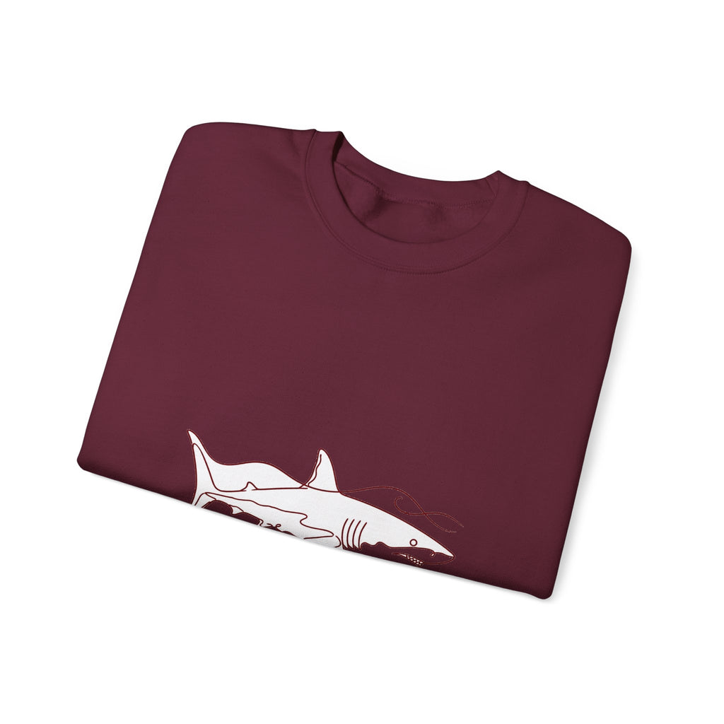 Matching Couple Sweatshirt - Shark & Dolphin Matching Couple Comfort Colors Crew Minimalist Art His Hers Christmas Gift - Design A