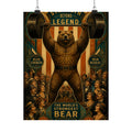 Strongman Bear Wall Art Poster 18×24 Art Deco Entryway Decor Maximalist Print