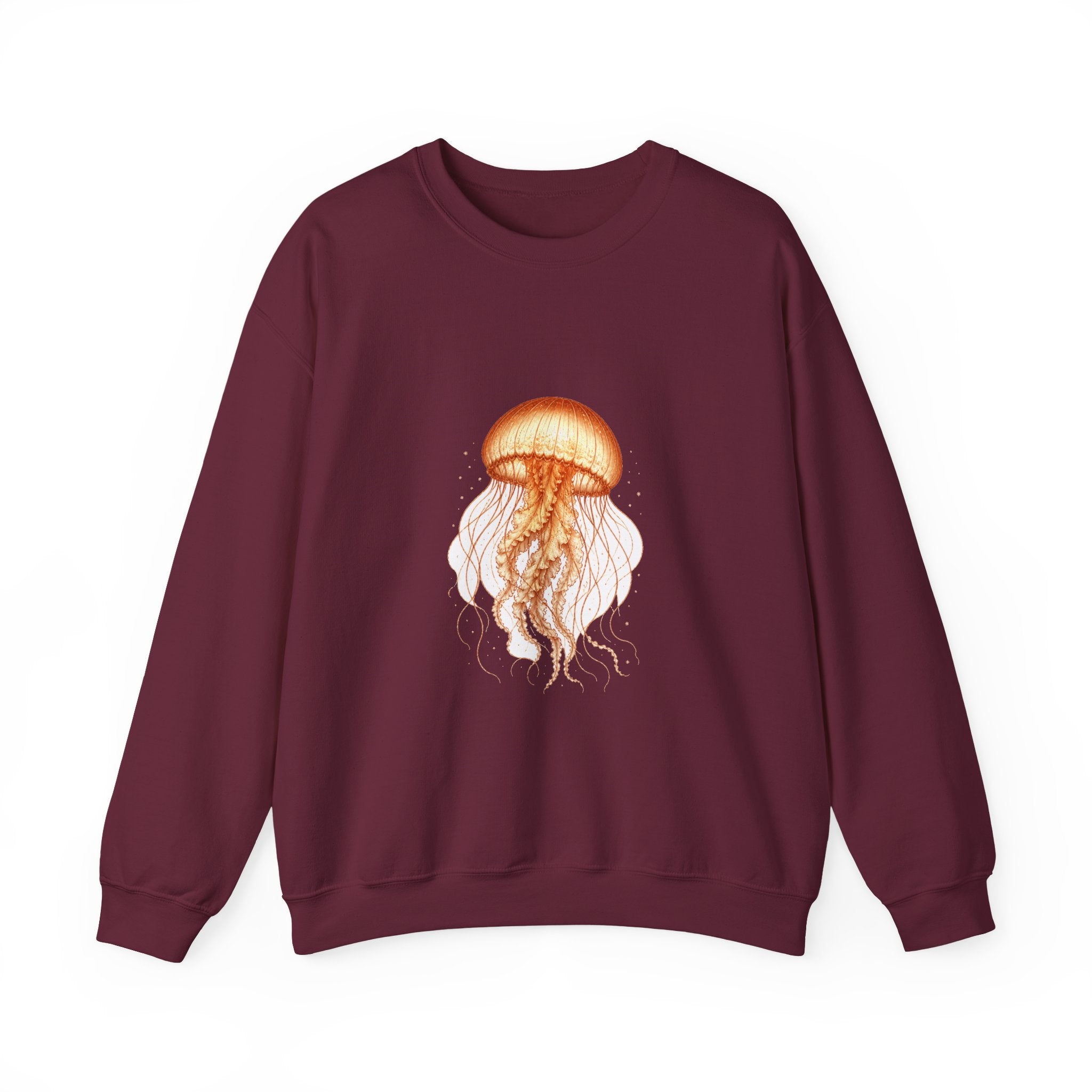 Matching Couple Sweatshirt - Octopus & Jellyfish Matching Couple Comfort Colors Crew Vintage Art His Hers Honeymoon Gift - Design B