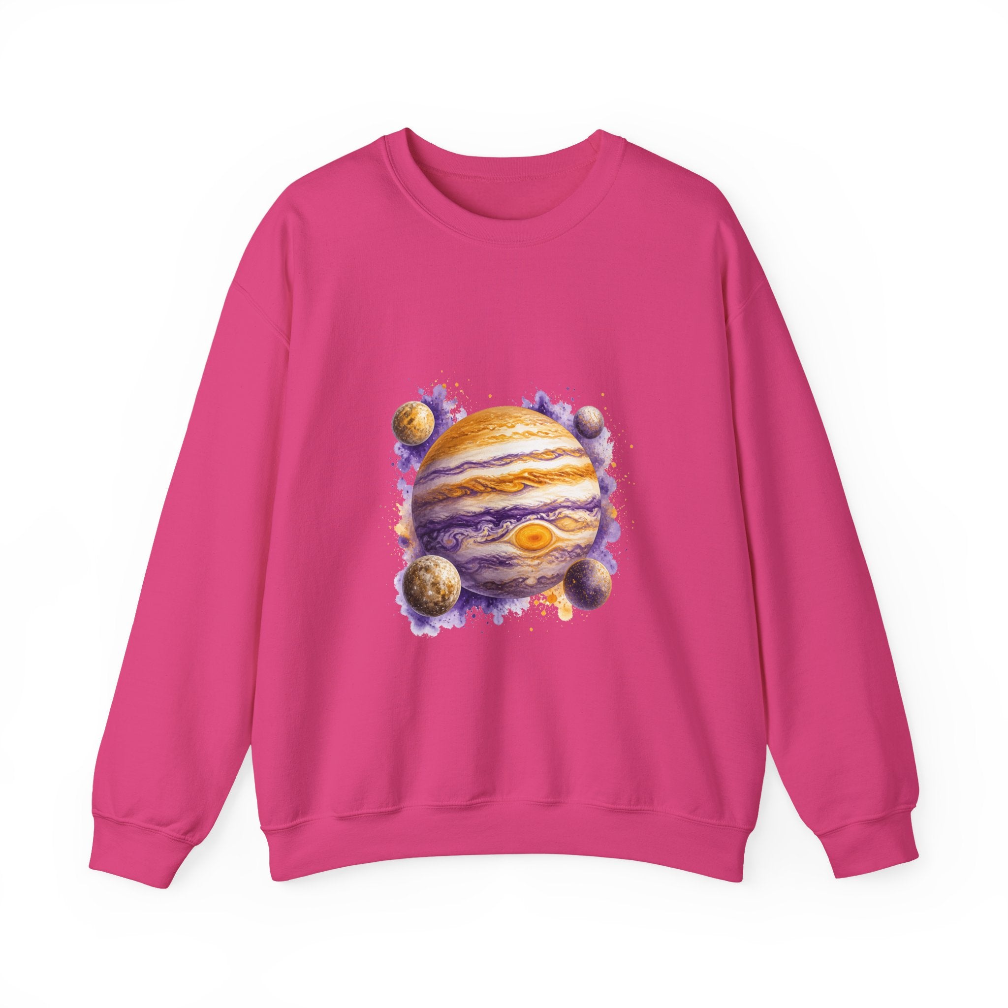 Matching Couple Sweatshirt - Saturn & Jupiter Matching Couple Comfort Colors Crew Watercolor Art His Hers Birthday Gift - Design B
