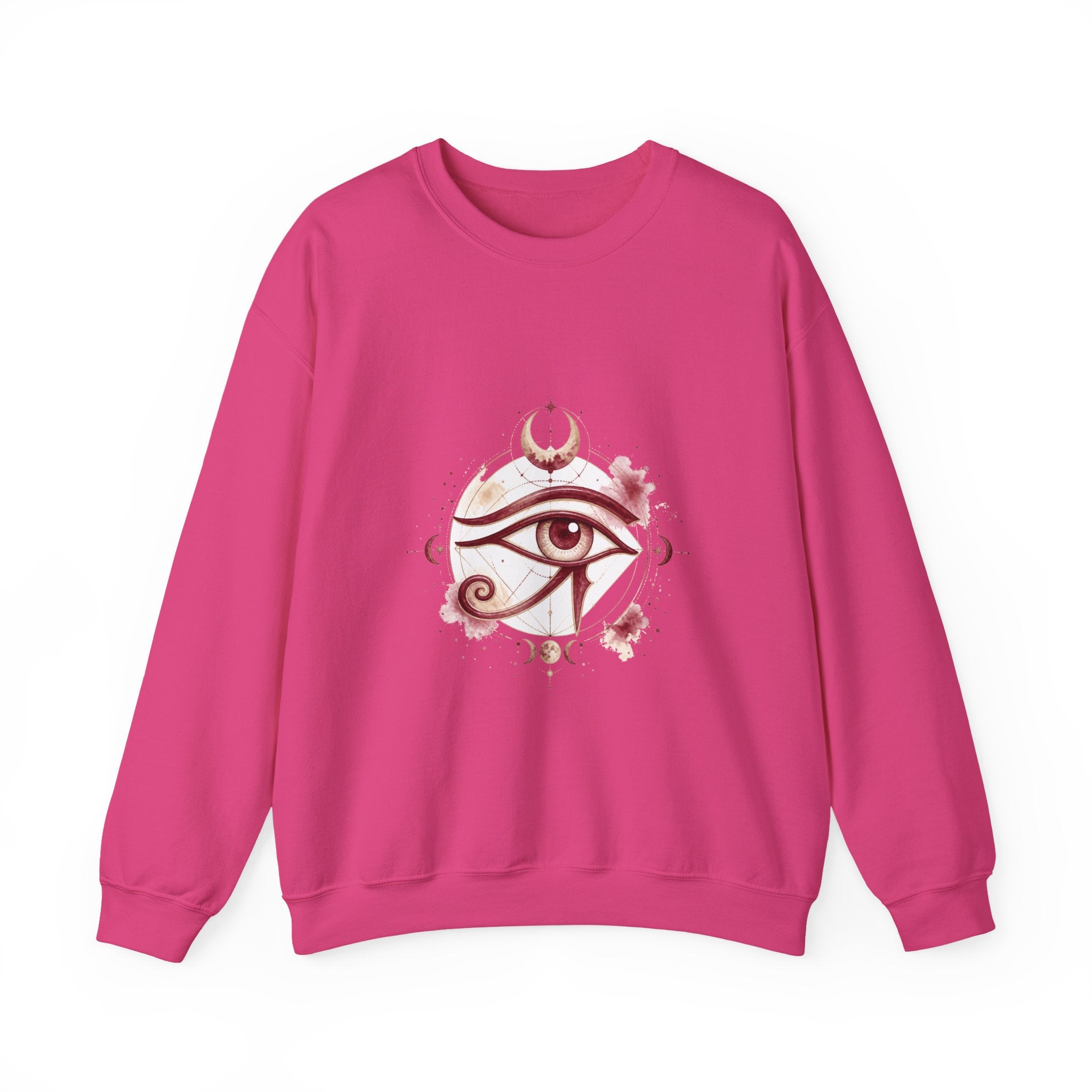 Matching Couple Sweatshirt - Eye of Ra & Horus Matching Couple Crewneck Sweatshirt Watercolor Art His Hers Engagement Gift - Design B