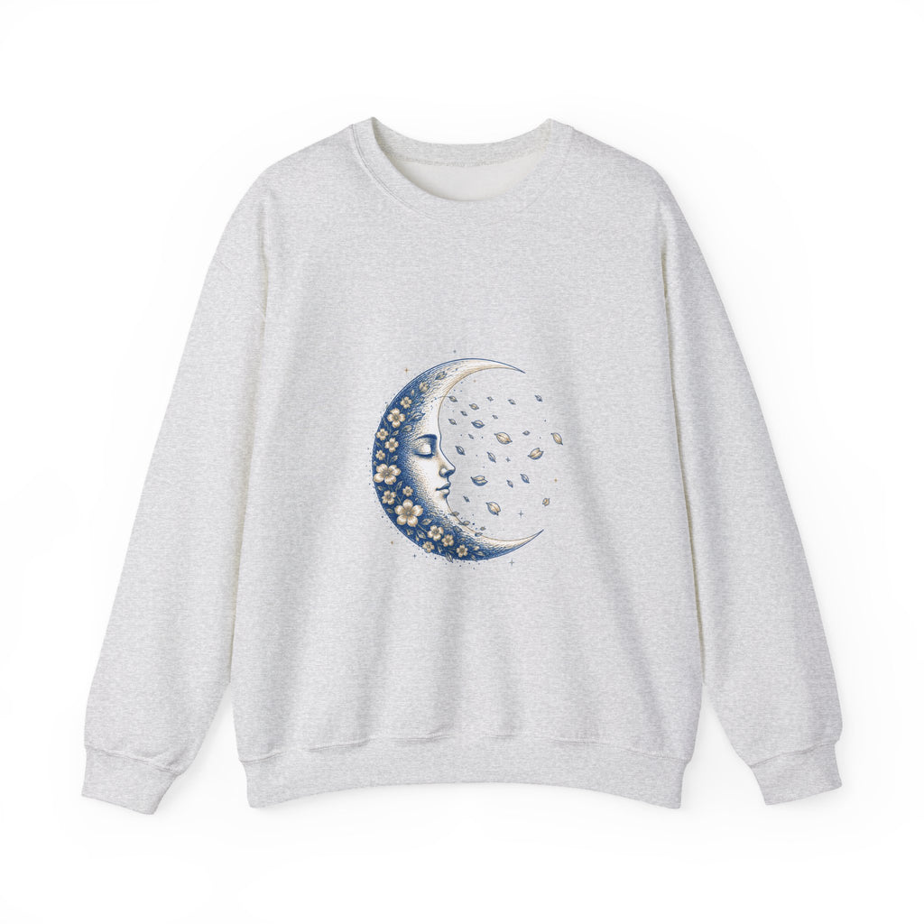 Matching Couple Sweatshirt - Waxing & Waning Moon Matching Couple Crewneck Sweatshirt Hand-Drawn Art His Hers Best Friend Gift - Design B