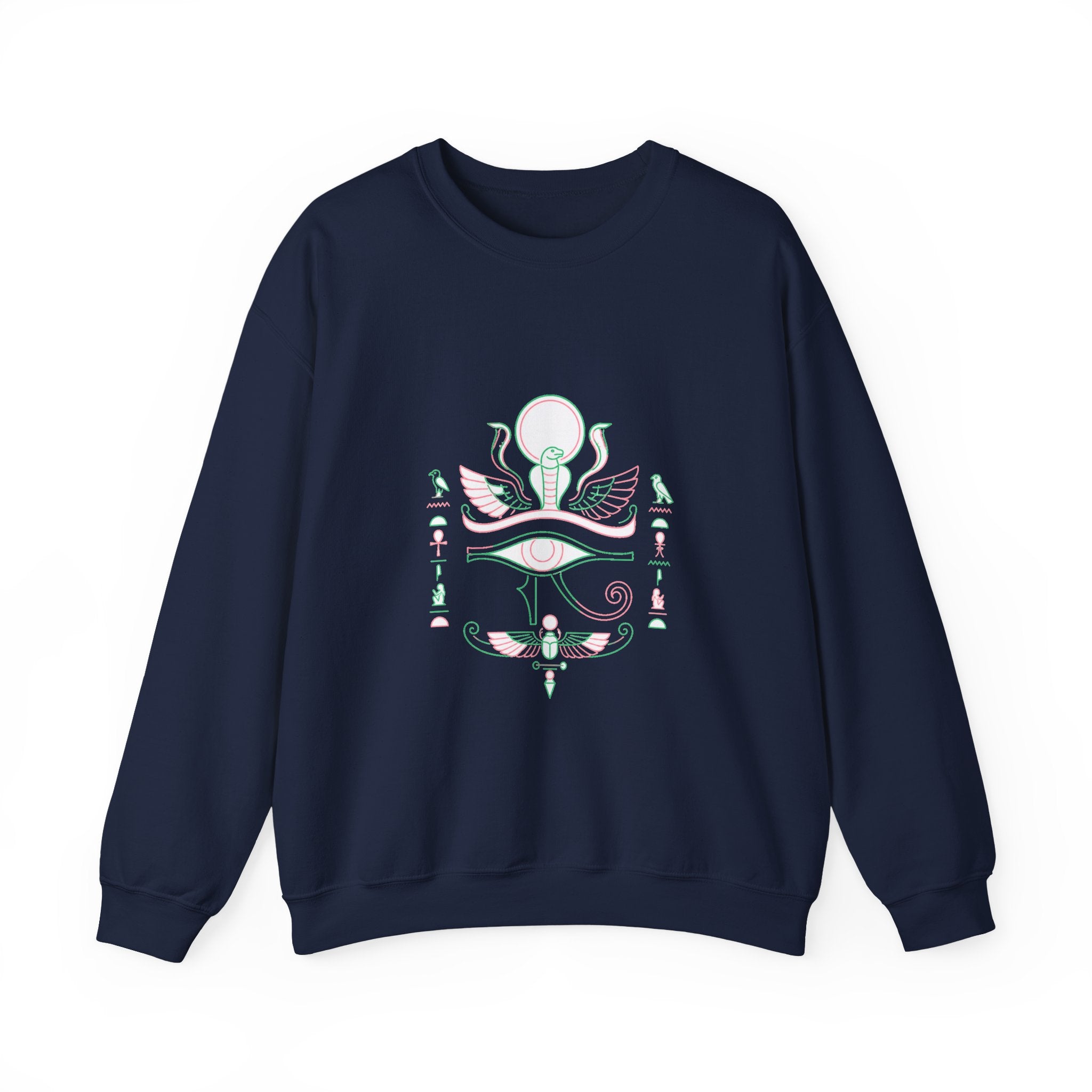 Matching Couple Sweatshirt - Eye of Ra & Horus Matching Couple Comfort Colors Crew Minimalist Art His Hers Christmas Gift - Design A
