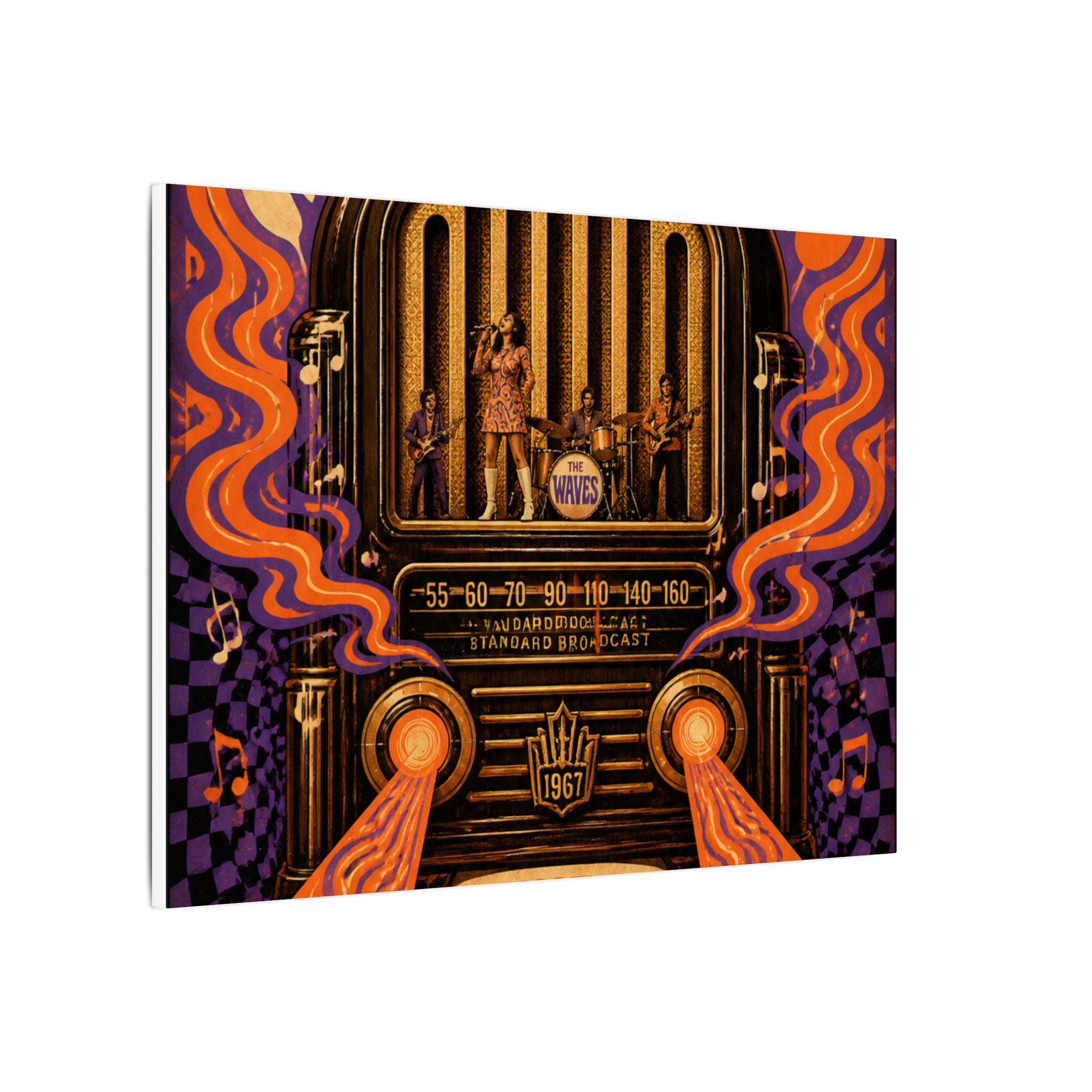 Vintage Radio Stage Wall Art Canvas 16×20 Psychedelic Cafe Decor Maximalist Print