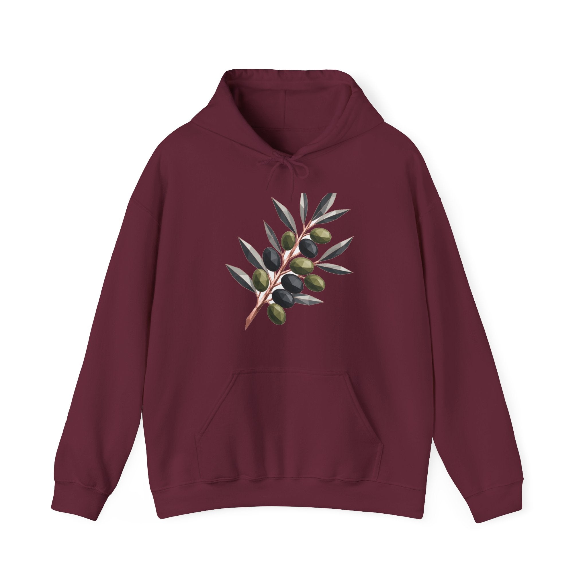 Matching Couple Sweatshirt - Olive Branch & Fig Matching Couple Hooded Sweatshirt Geometric Art His Hers Couple Gift - Design A