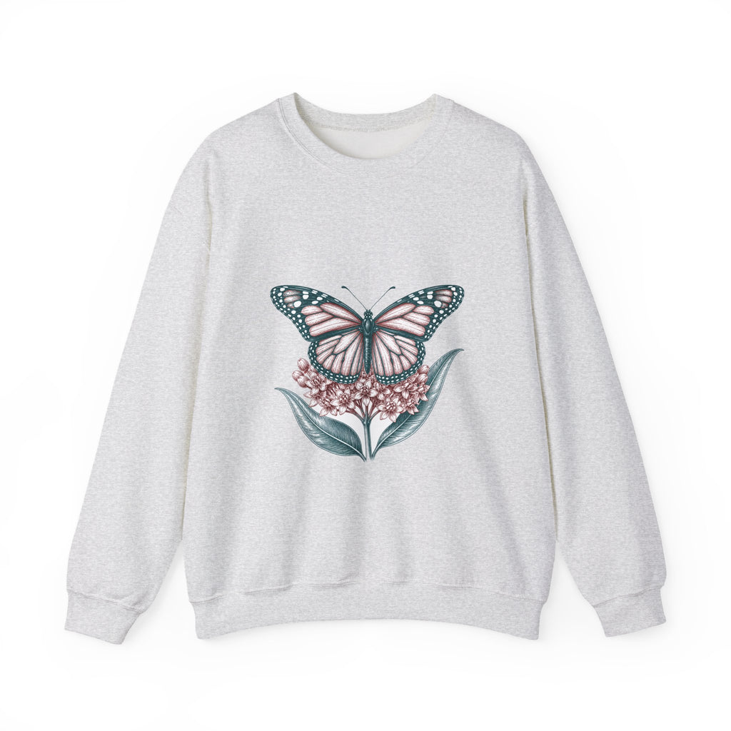 Matching Couple Sweatshirt - Butterfly & Moth Matching Couple Premium Fleece Sweatshirt Hand-Drawn Art His Hers Anniversary Gift - Design A
