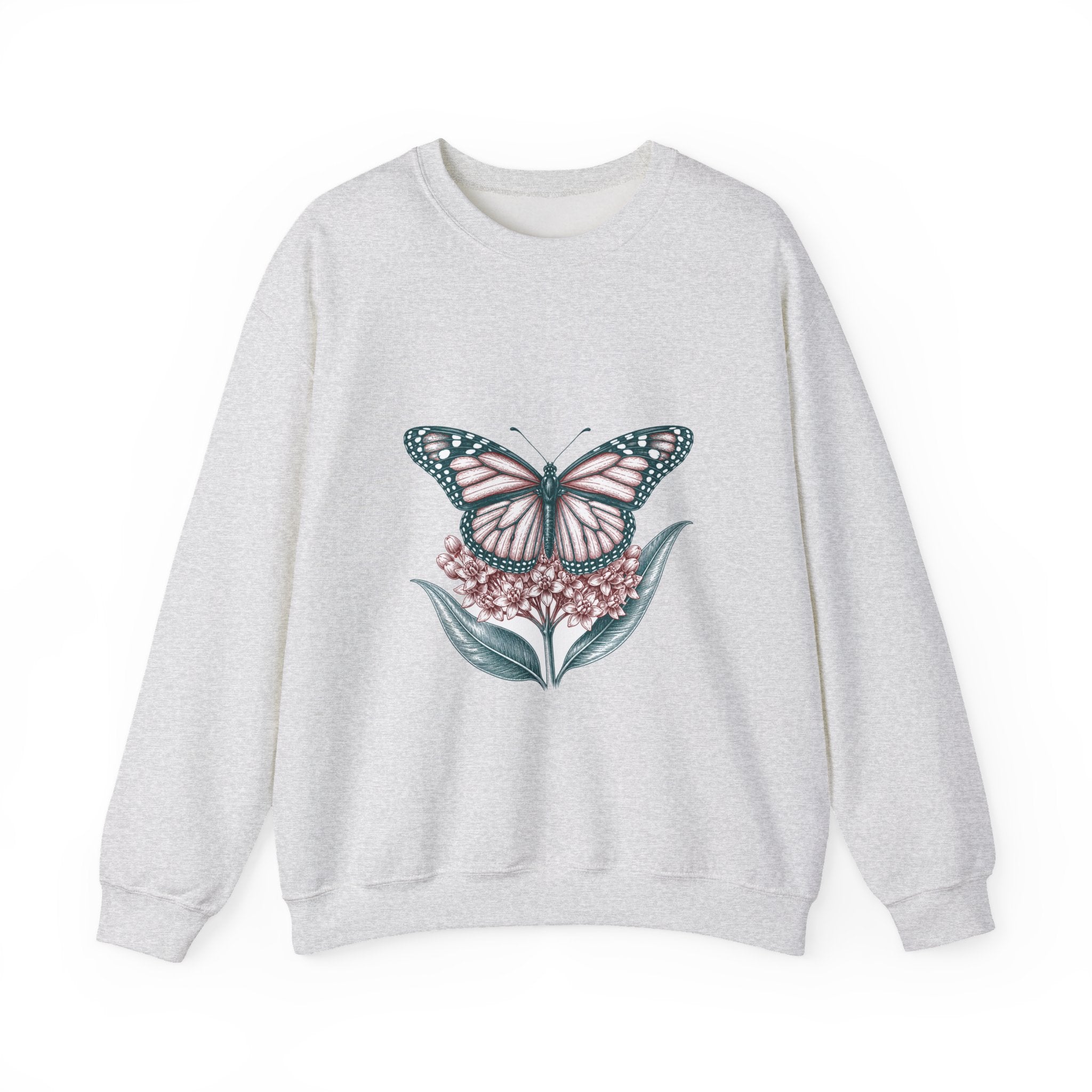 Matching Couple Sweatshirt - Butterfly & Moth Matching Couple Premium Fleece Sweatshirt Hand-Drawn Art His Hers Anniversary Gift - Design A