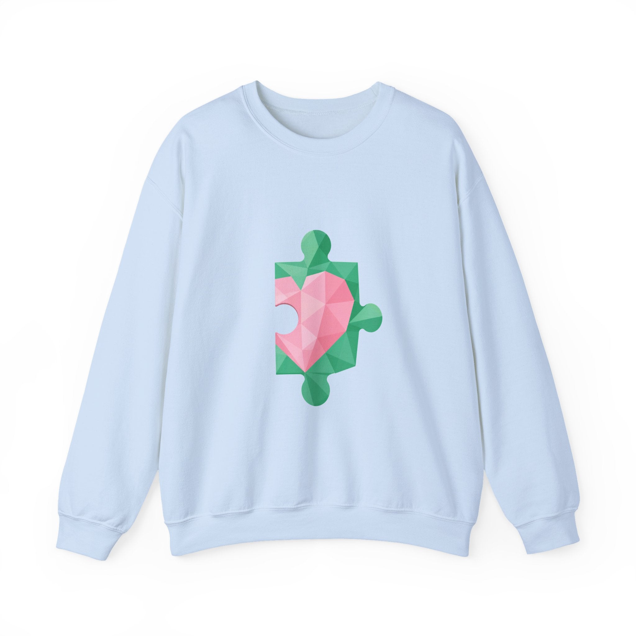Matching Couple Sweatshirt - Puzzle Pieces Matching Couple Crewneck Sweatshirt Geometric Art His Hers Couple Gift - Design B