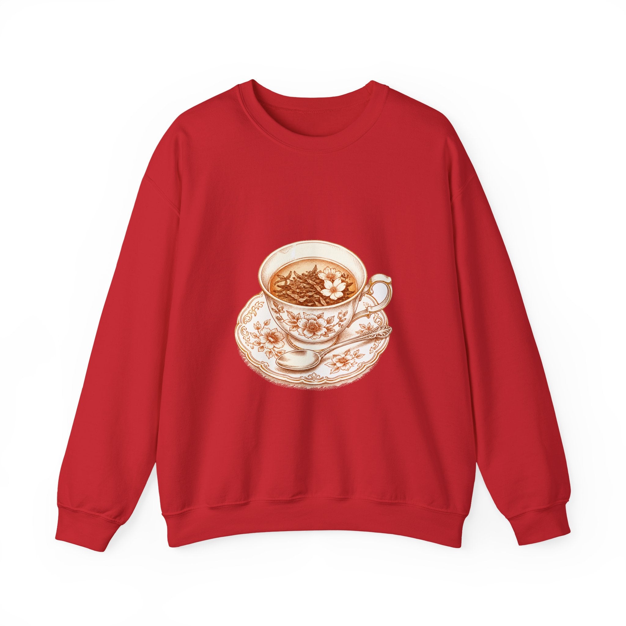 Matching Couple Sweatshirt - Coffee & Tea Matching Couple Crewneck Sweatshirt Hand-Drawn Art His Hers Best Friend Gift - Design B