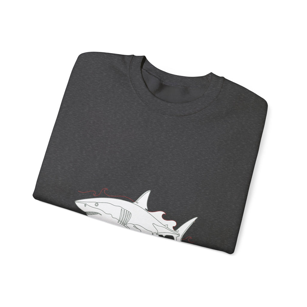 Matching Couple Sweatshirt - Shark & Dolphin Matching Couple Premium Fleece Sweatshirt Minimalist Art His Hers Christmas Gift - Design A