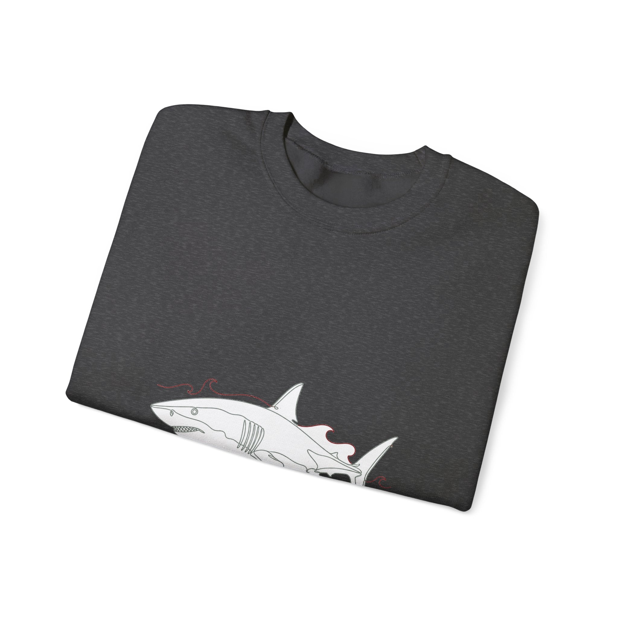 Matching Couple Sweatshirt - Shark & Dolphin Matching Couple Premium Fleece Sweatshirt Minimalist Art His Hers Christmas Gift - Design A