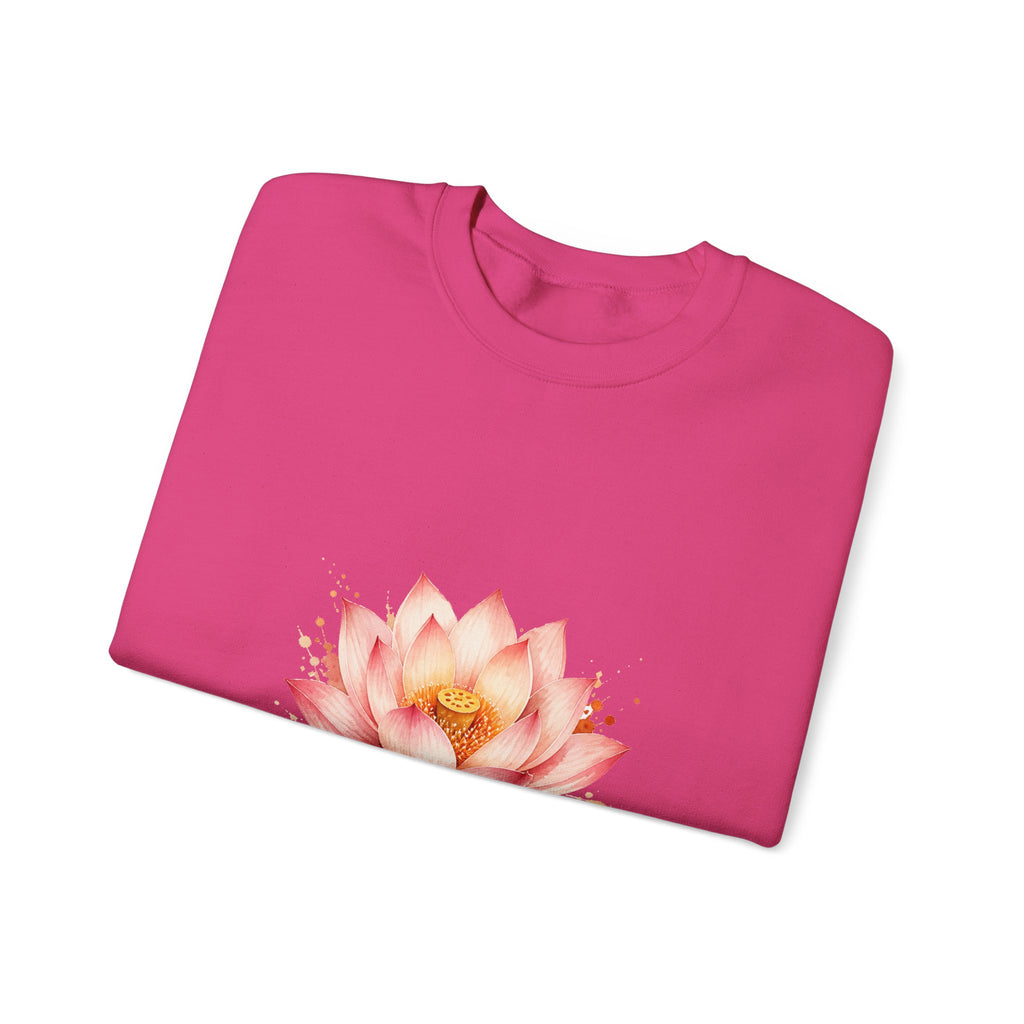 Matching Couple Sweatshirt - Open & Closed Lotus Matching Couple Comfort Colors Crew Watercolor Art His Hers Birthday Gift - Design A