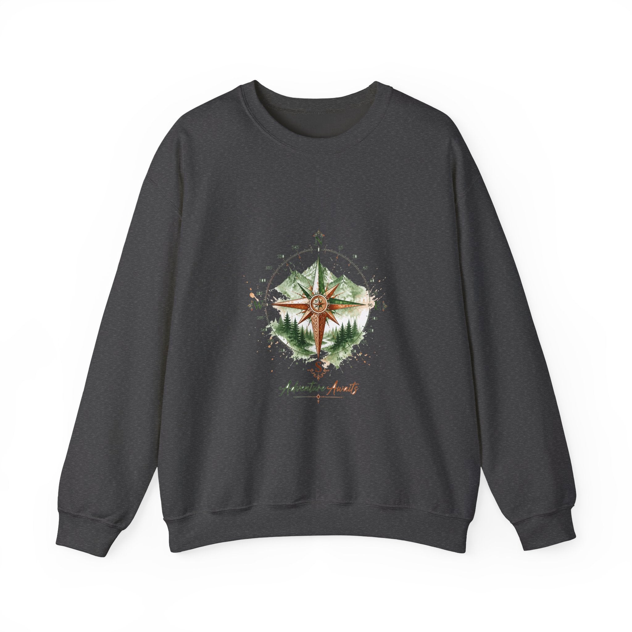 Matching Couple Sweatshirt - Compass North & South Matching Couple Comfort Colors Crew Watercolor Art His Hers Birthday Gift - Design B