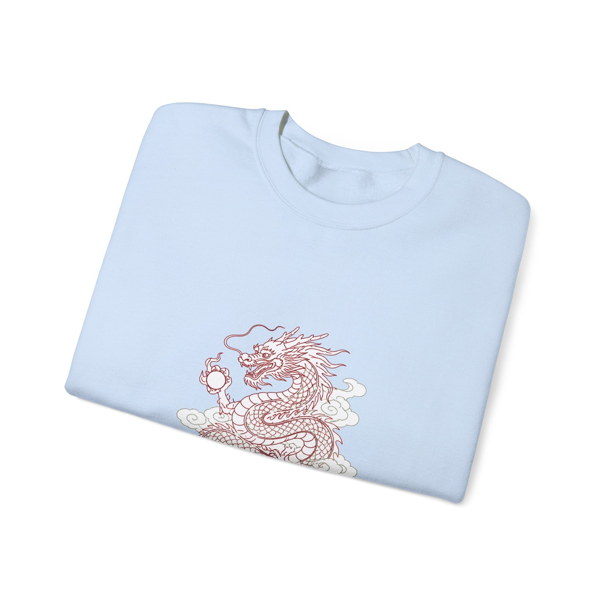 Matching Couple Sweatshirt - Dragon & Phoenix Matching Couple Crewneck Sweatshirt Minimalist Art His Hers Valentine Gift - Design A