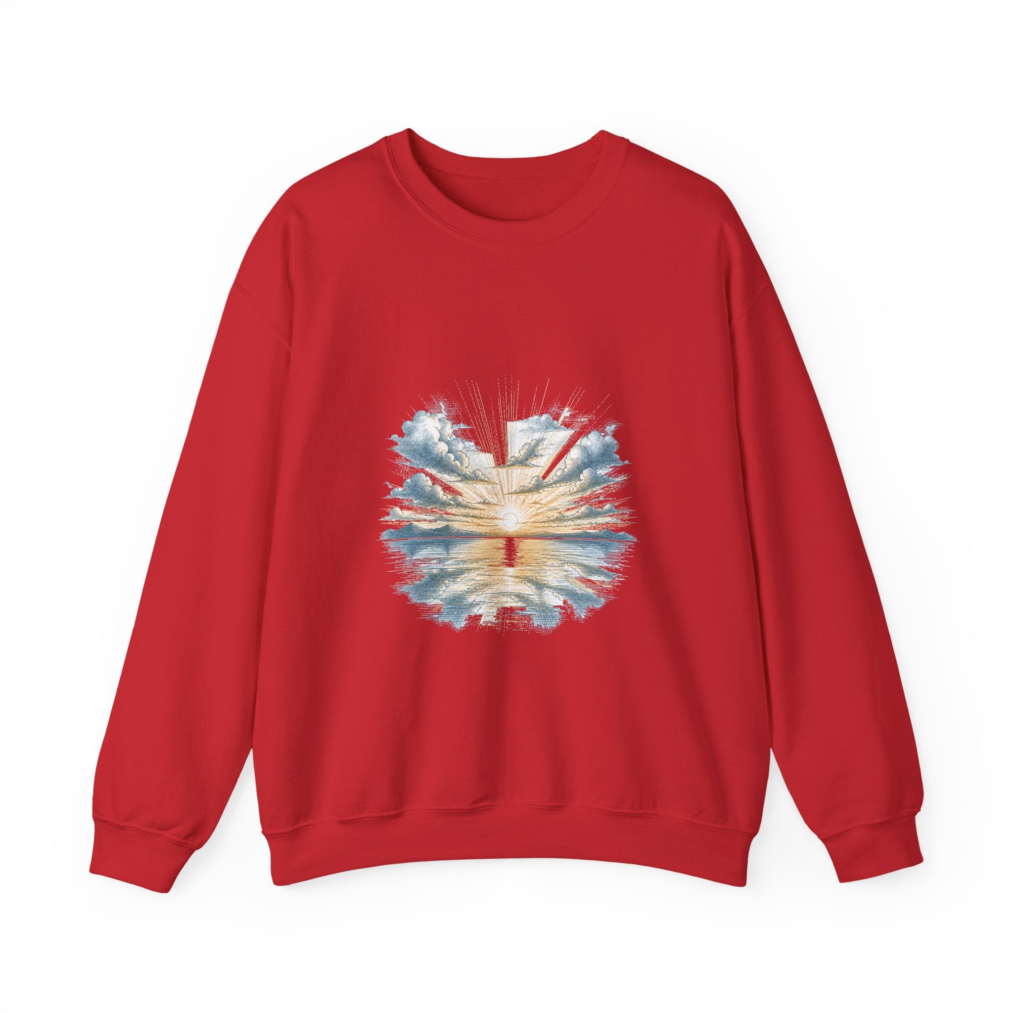 Matching Couple Sweatshirt - Sunrise & Sunset Matching Couple Comfort Colors Crew Hand-Drawn Art His Hers Anniversary Gift - Design A