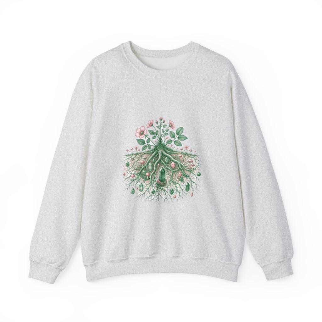 Matching Couple Sweatshirt - Ancient Oak & Deep Roots Matching Couple Crewneck Sweatshirt Vintage Art His Hers Wedding Gift - Design B