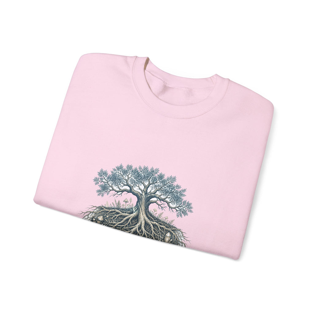 Matching Couple Sweatshirt - Ancient Oak & Deep Roots Matching Couple Comfort Colors Crew Hand-Drawn Art His Hers Anniversary Gift - Design B