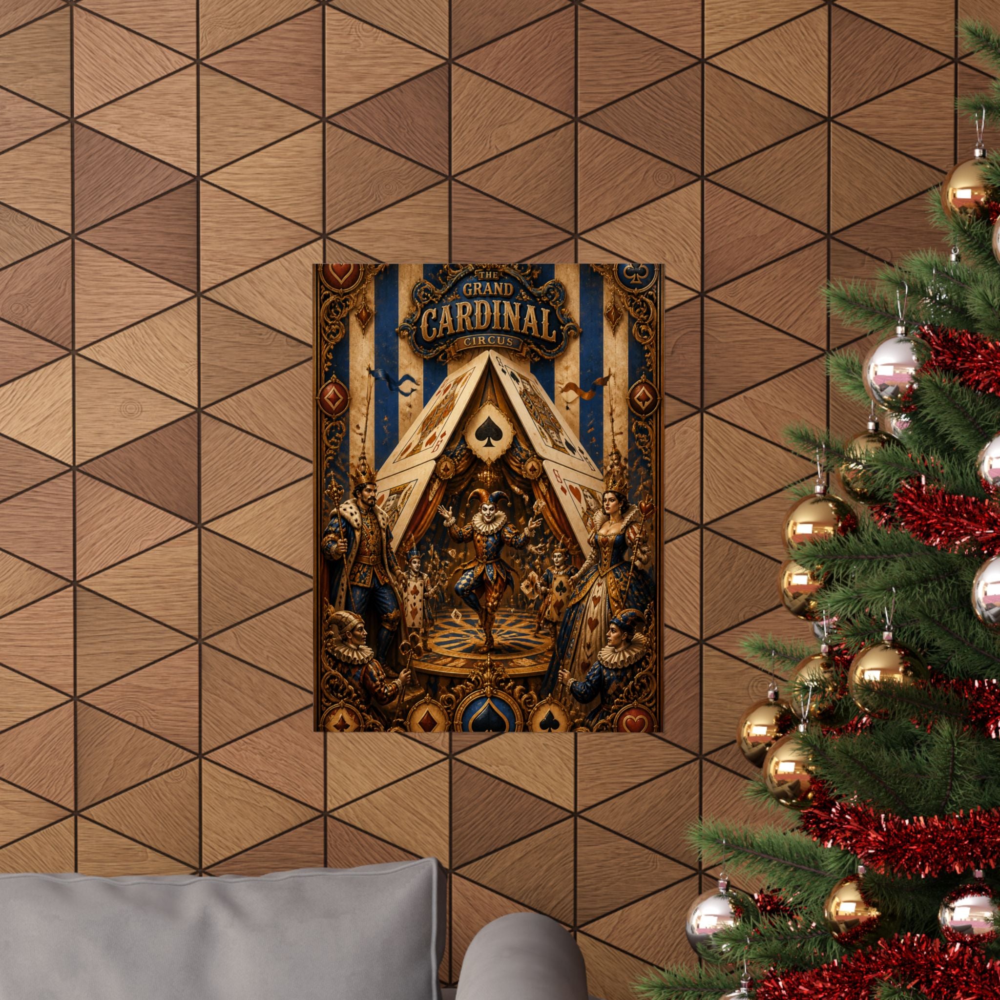 Playing Cards Tent Wall Art Poster 24×36 Baroque Studio Decor Maximalist Print