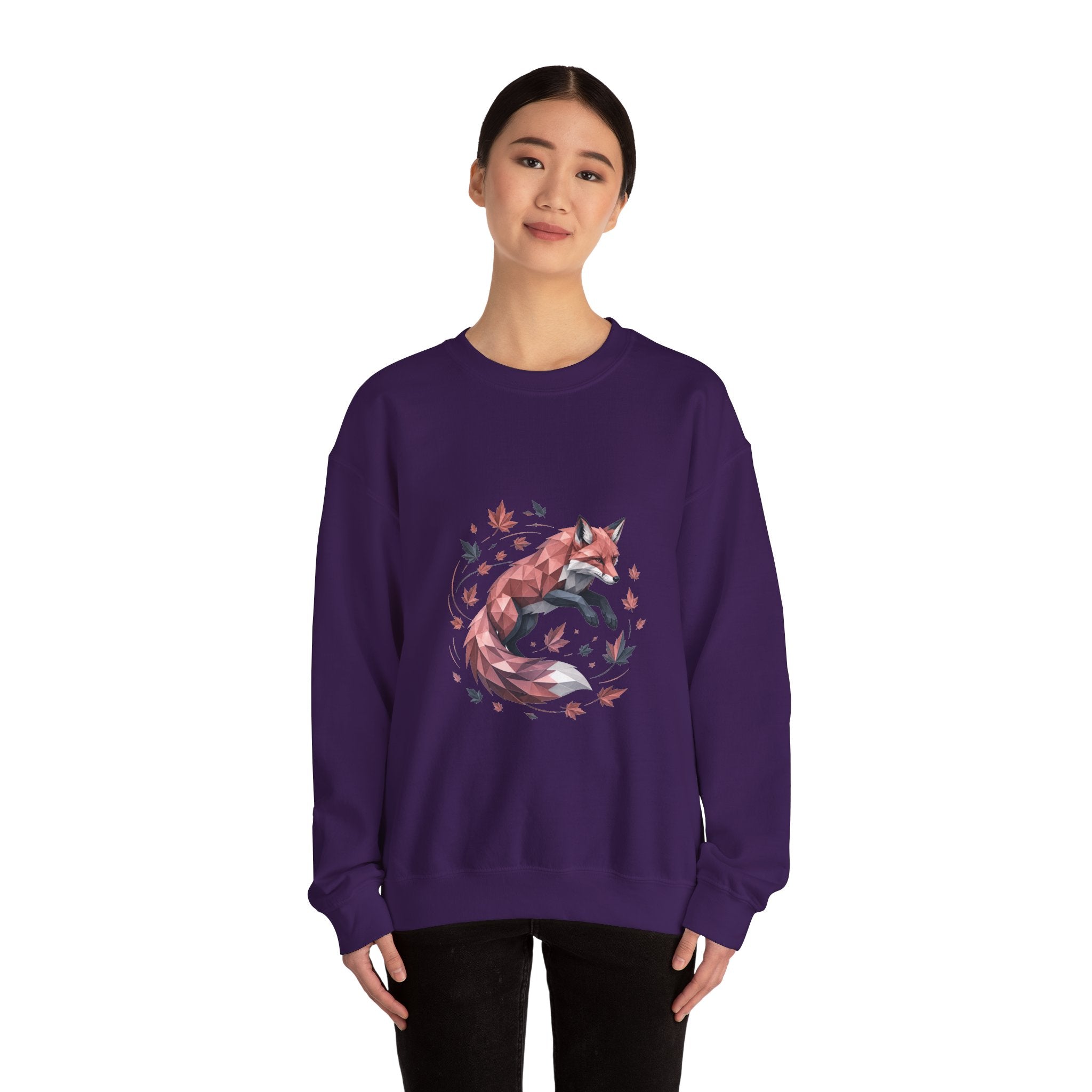 Matching Couple Sweatshirt - Fox & Rabbit Matching Couple Crewneck Sweatshirt Geometric Art His Hers Couple Gift - Design A