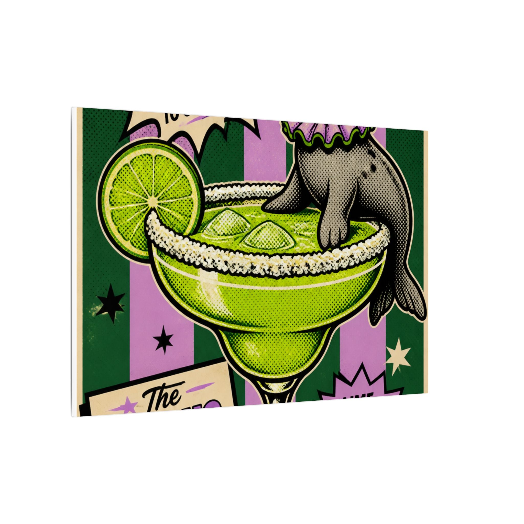 Margarita Balancing Seal Wall Art Canvas 16×20 Pop Art Living Room Decor Maximalist Print