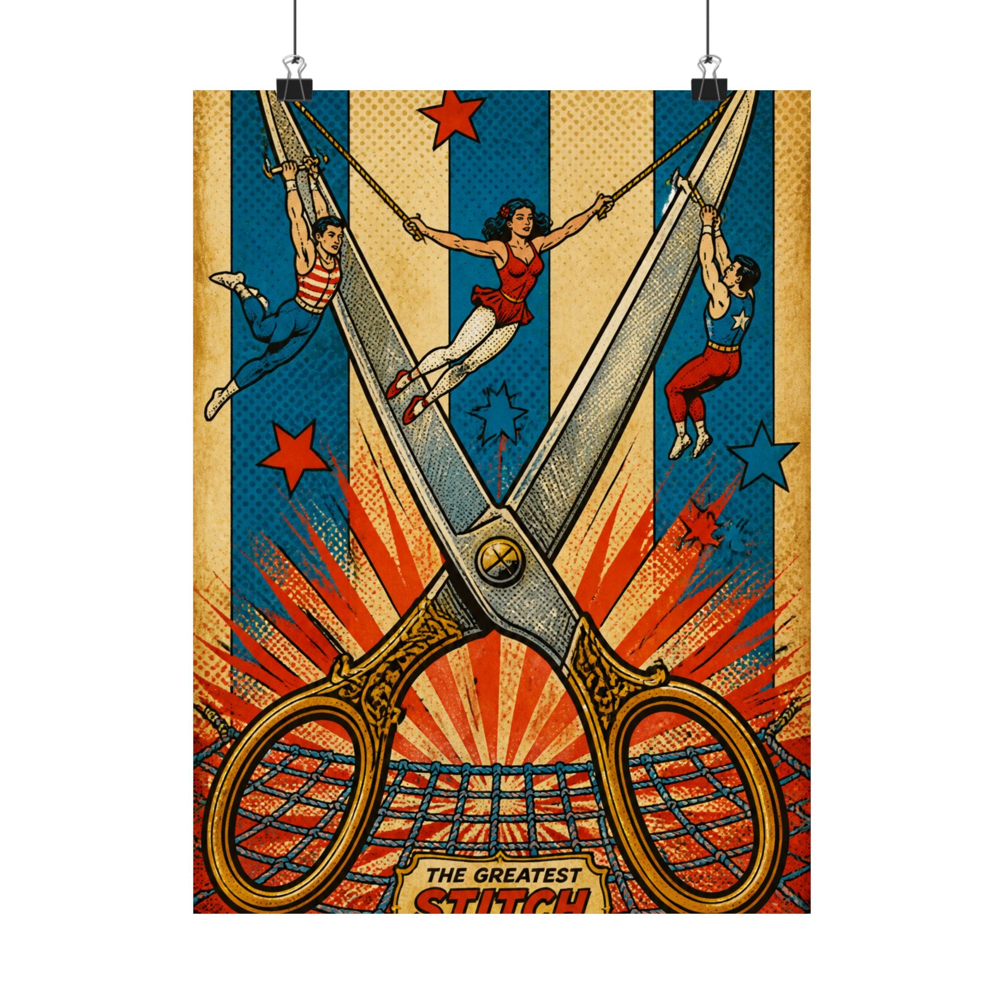 Giant Scissors Trapeze Wall Art Poster 18×24 Pop Art Living Room Decor Maximalist Print