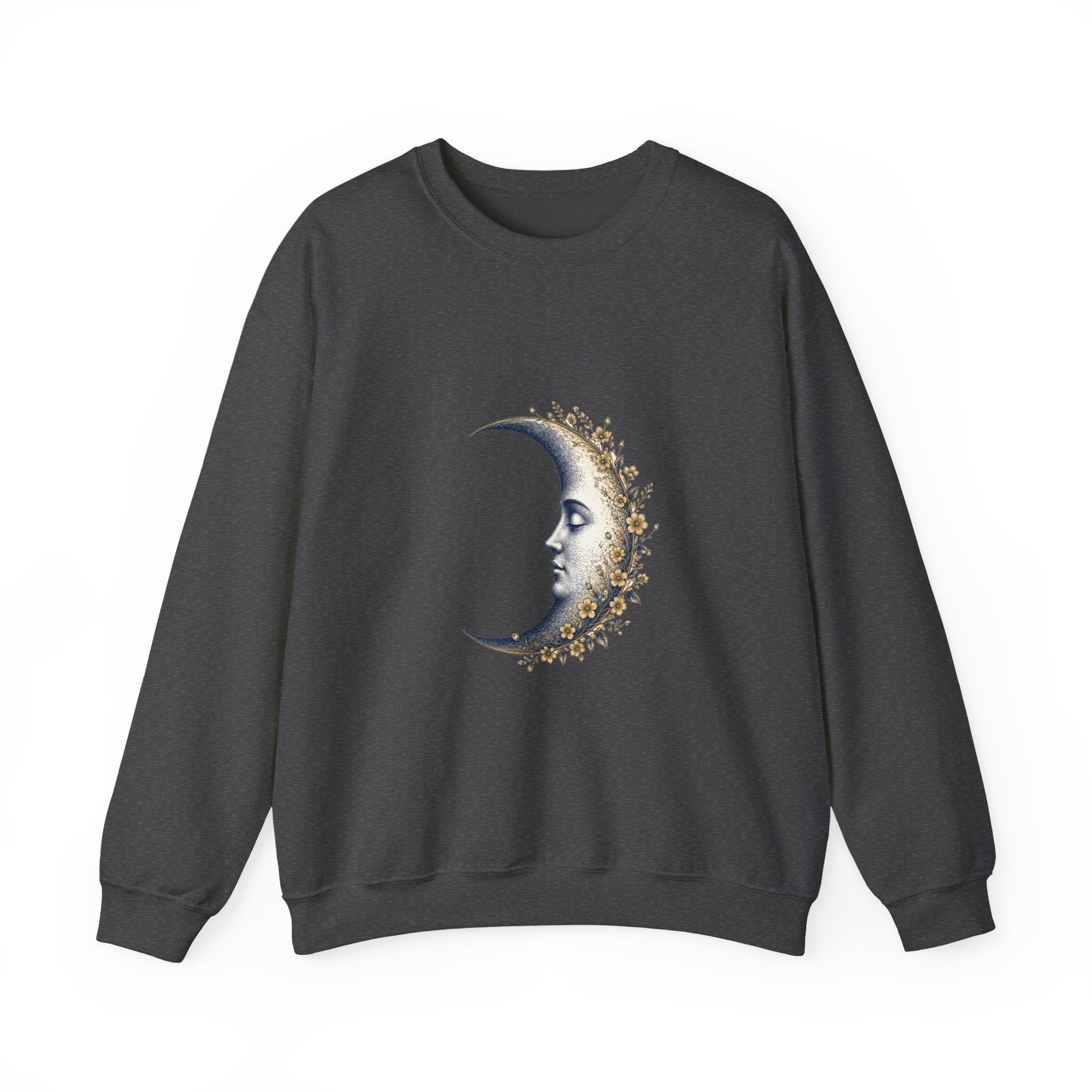 Matching Couple Sweatshirt - Waxing & Waning Moon Matching Couple Premium Fleece Sweatshirt Vintage Art His Hers Honeymoon Gift - Design A