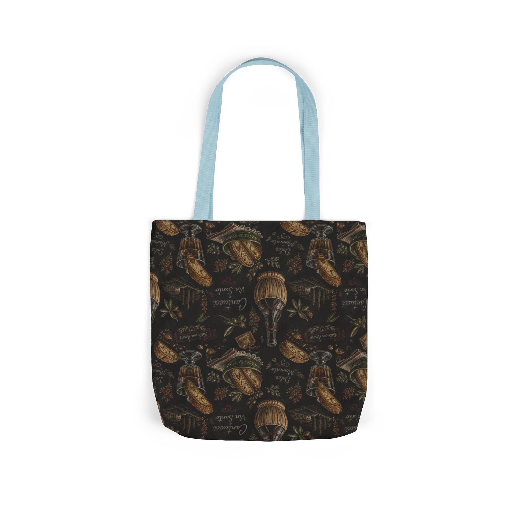 Biscotti & Vin Santo Canvas Tote Bag Mediterranean Kitchen Chalk Art Design Italian Cottagecore Gift