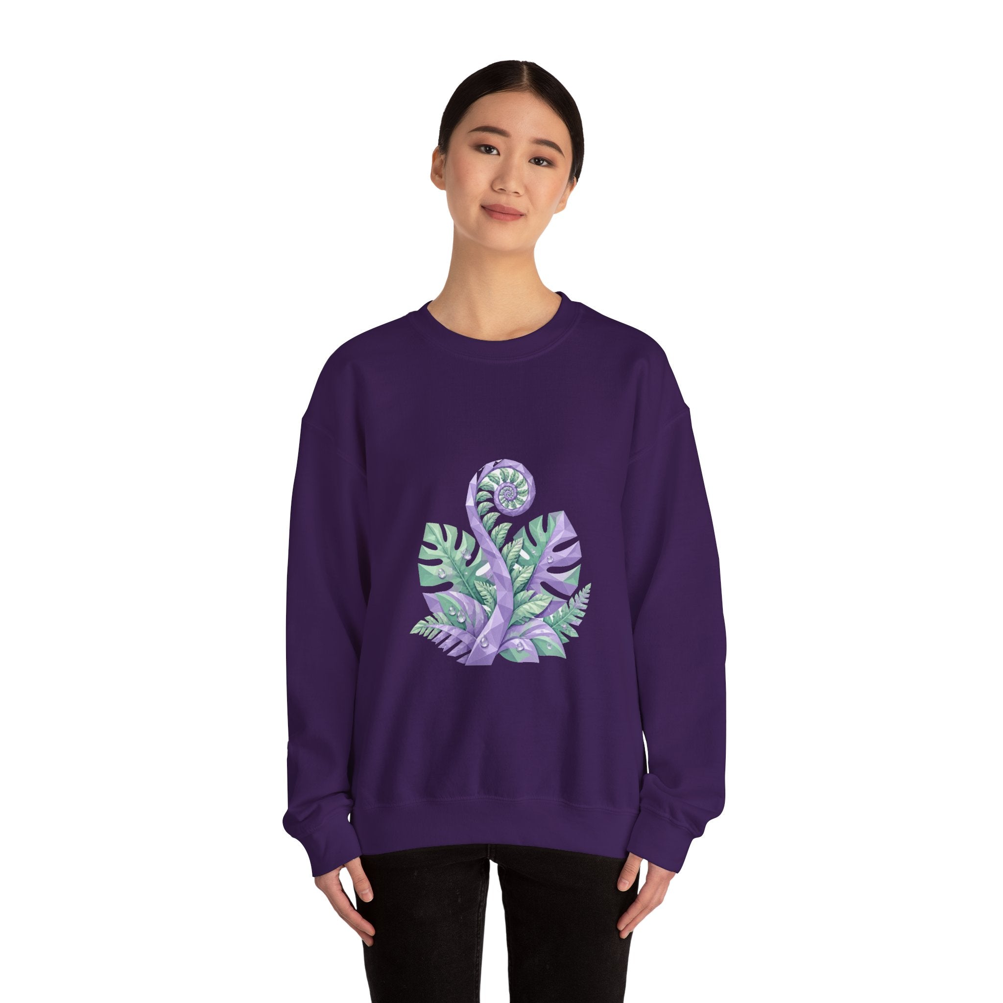 Matching Couple Sweatshirt - Desert & Rainforest Matching Couple Premium Fleece Sweatshirt Geometric Art His Hers Love Gift - Design B