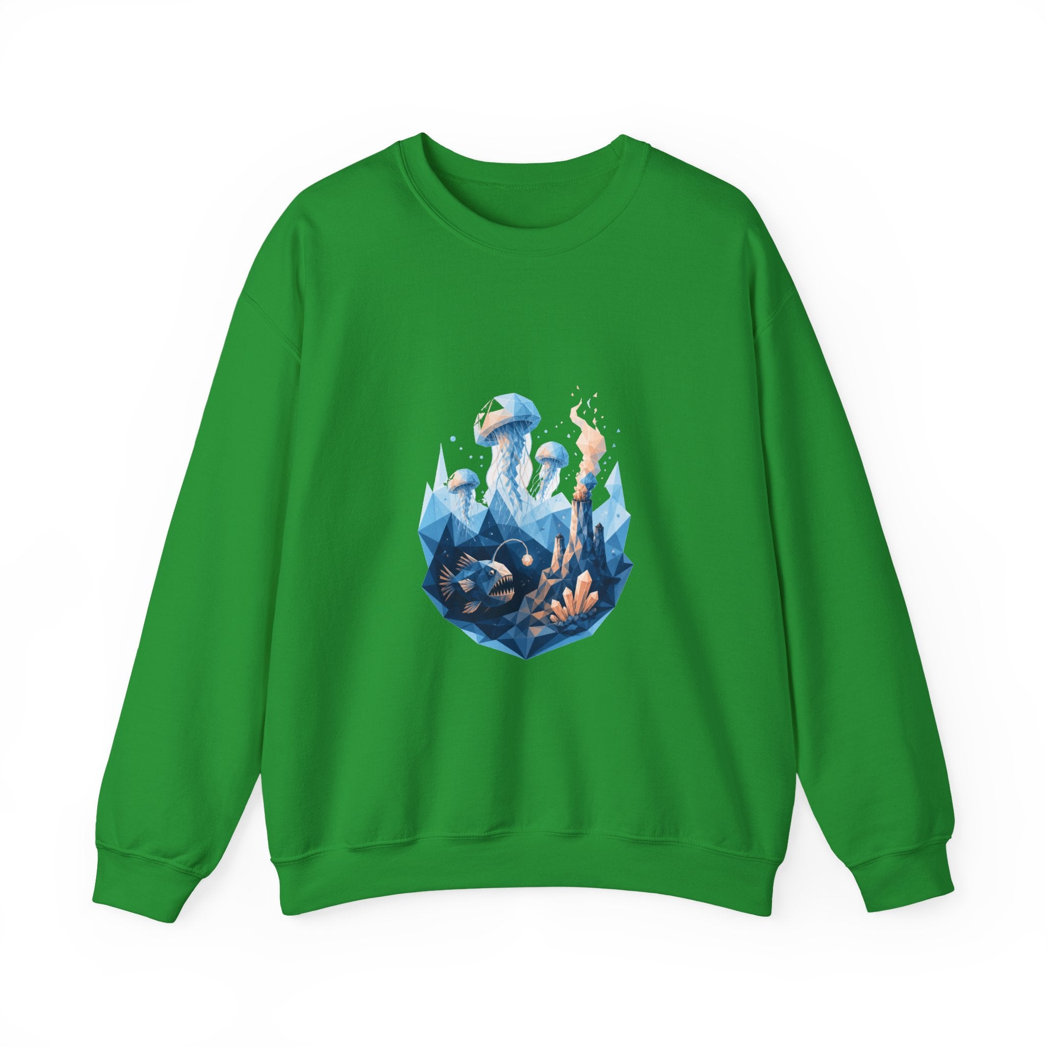 Matching Couple Sweatshirt - Coral Reef & Deep Sea Matching Couple Crewneck Sweatshirt Geometric Art His Hers Couple Gift - Design B