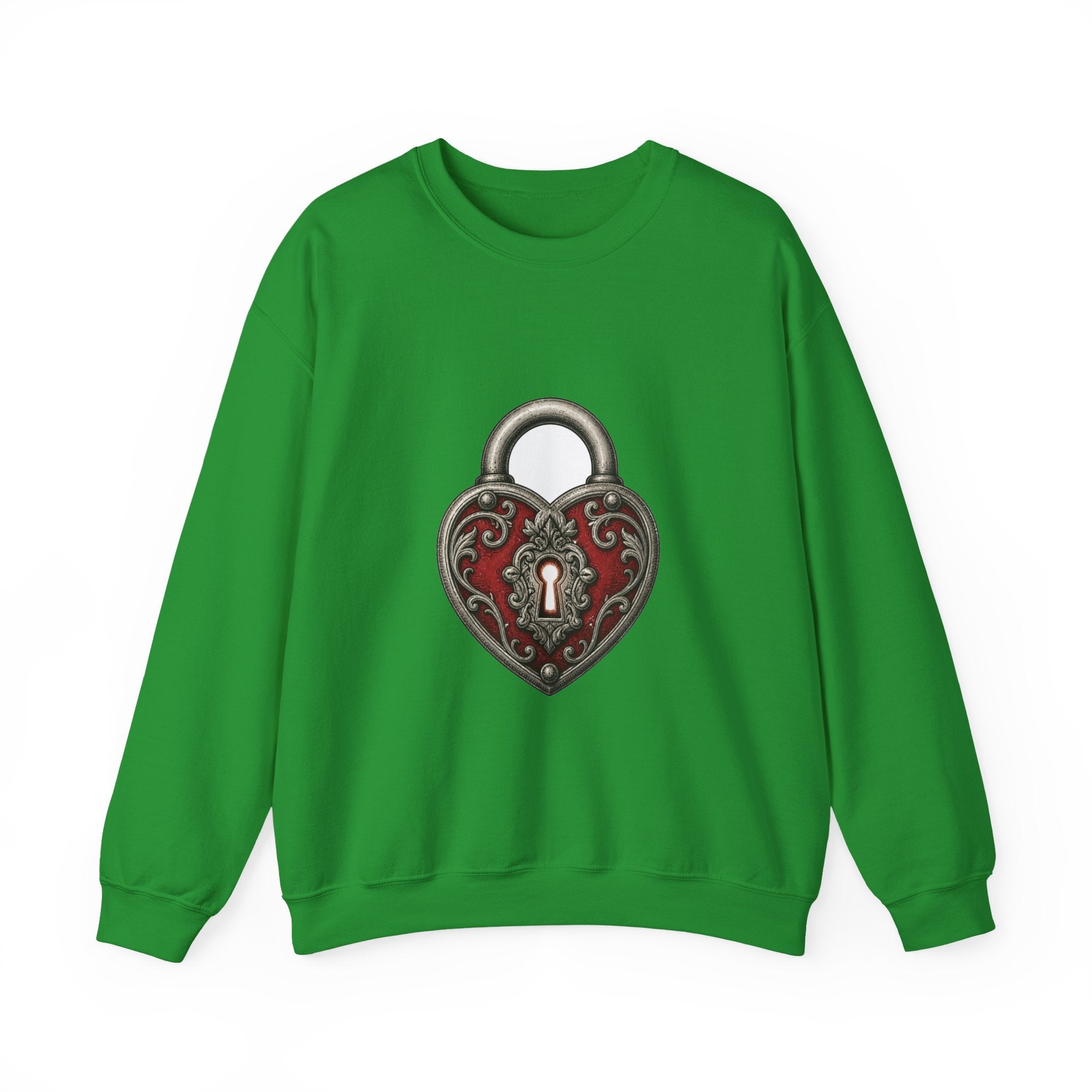 Matching Couple Sweatshirt - Key & Lock Matching Couple Comfort Colors Crew Hand-Drawn Art His Hers Anniversary Gift - Design B