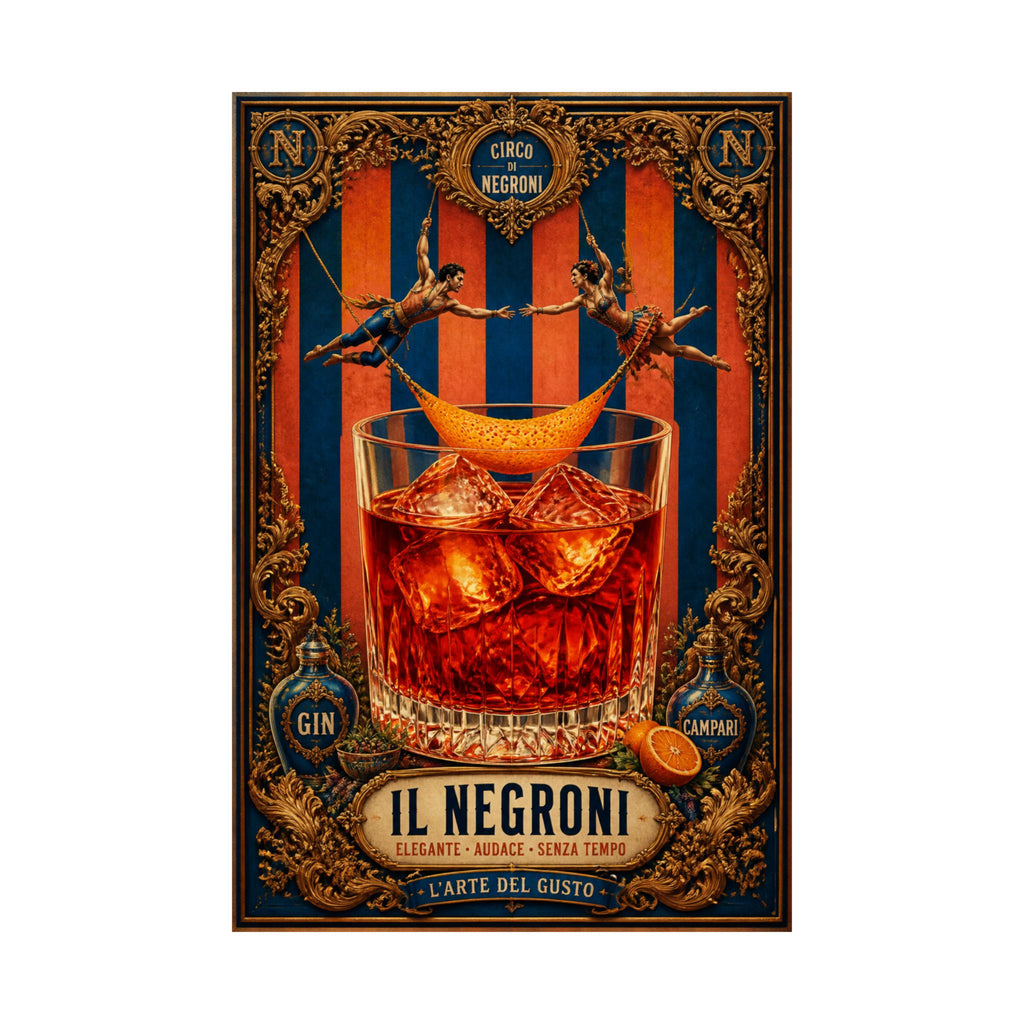 Negroni Trapeze Act Wall Art Poster 24×36 Baroque Studio Decor Maximalist Print