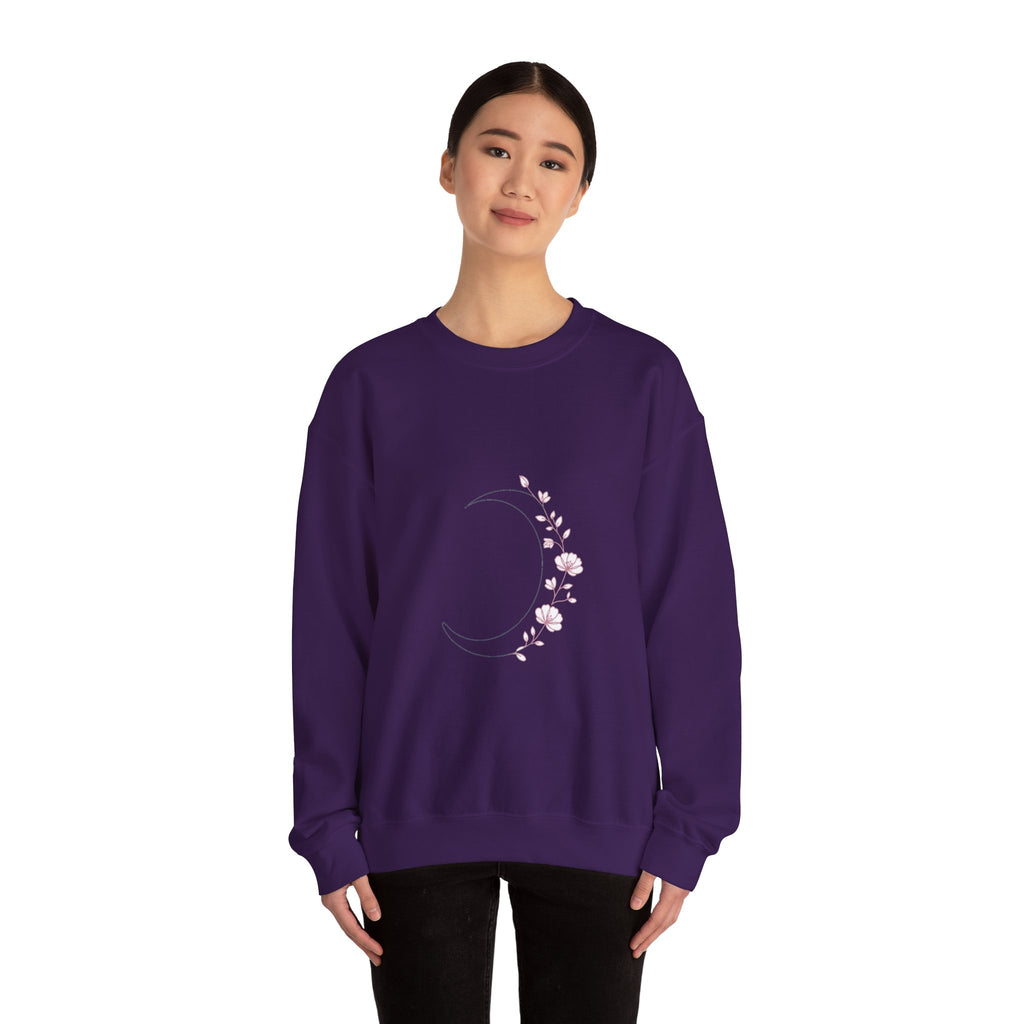 Matching Couple Sweatshirt - Waxing & Waning Moon Matching Couple Comfort Colors Crew Minimalist Art His Hers Christmas Gift - Design A