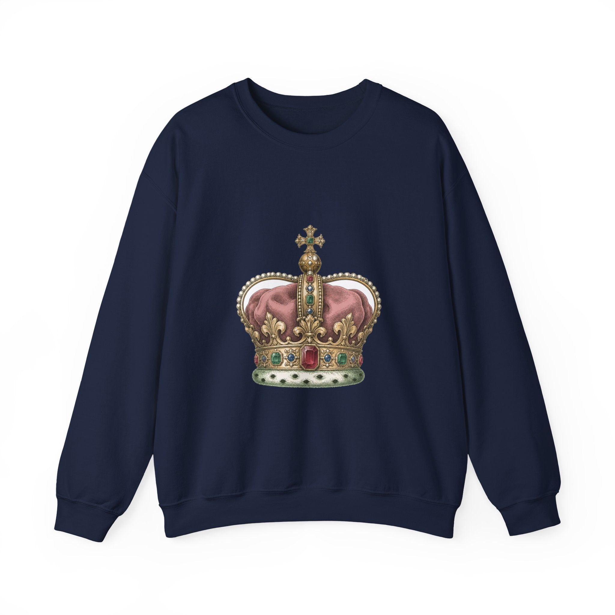 Matching Couple Sweatshirt - Crown & Shield Matching Couple Comfort Colors Crew Vintage Art His Hers Honeymoon Gift - Design A