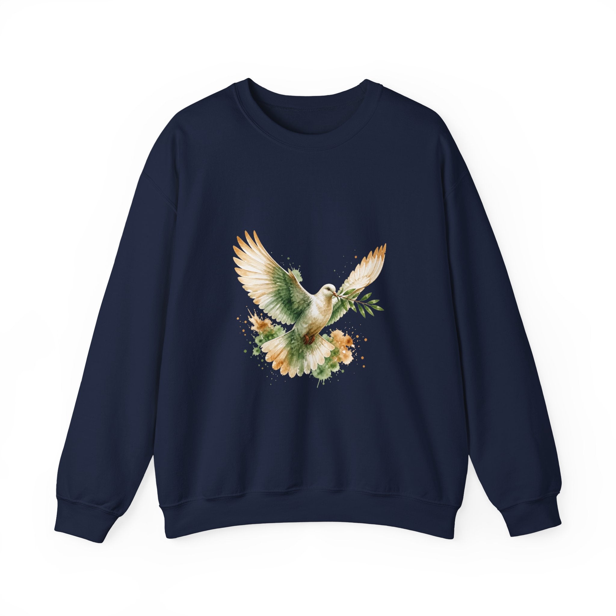 Matching Couple Sweatshirt - Wolf & Dove Matching Couple Crewneck Sweatshirt Watercolor Art His Hers Engagement Gift - Design B