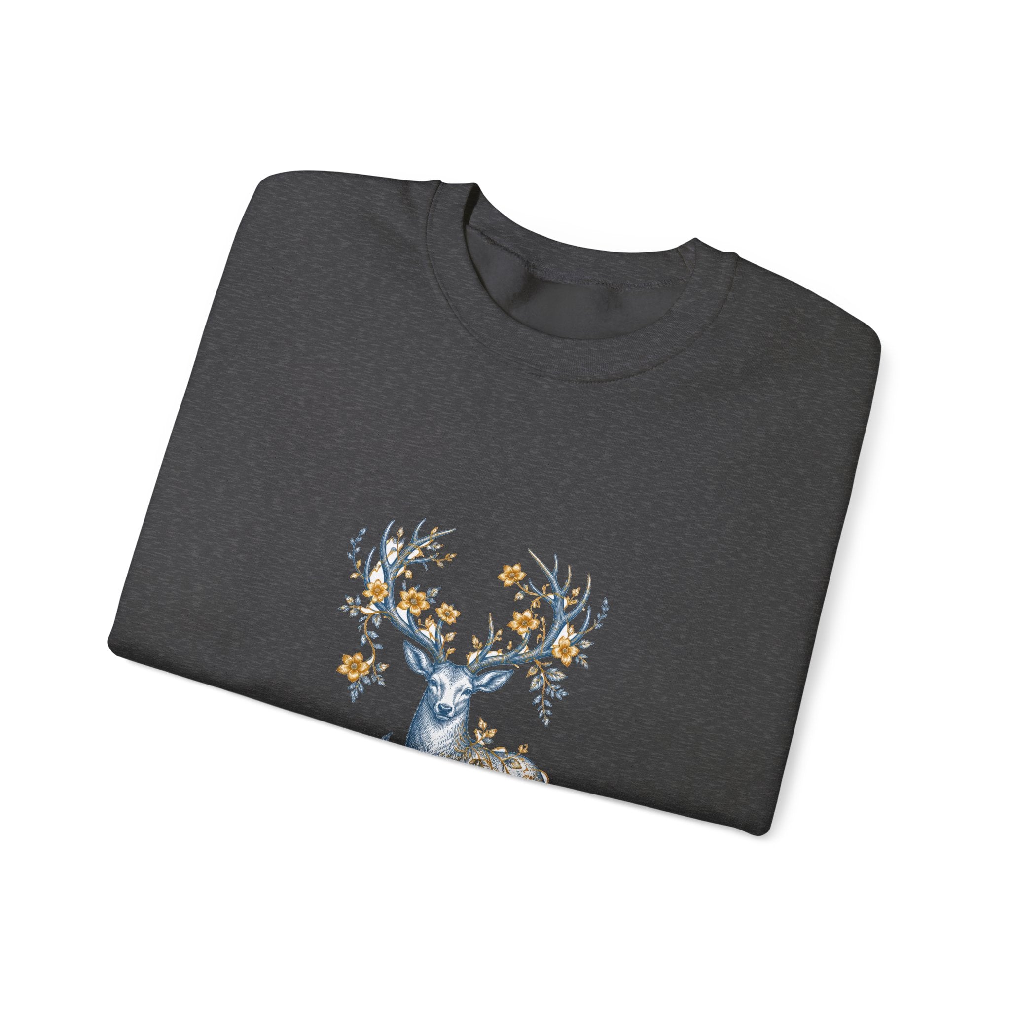 Matching Couple Sweatshirt - Bear & Deer Matching Couple Crewneck Sweatshirt Vintage Art His Hers Wedding Gift - Design B